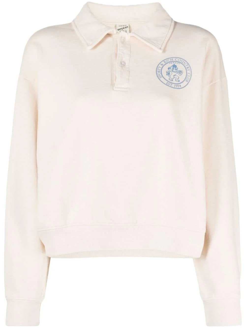 logo-print long-sleeve polo shirt - 1