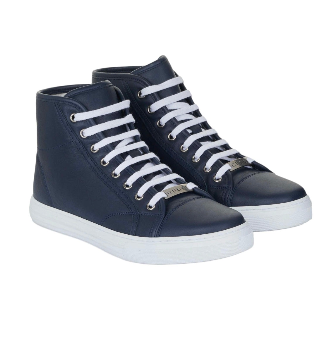 Gucci Leather High Top Sneaker 'Dark Blue' 423300-A9L00-4009 - 3