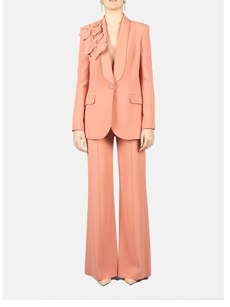 ELIE SAAB floral-appliqué blazer outlook