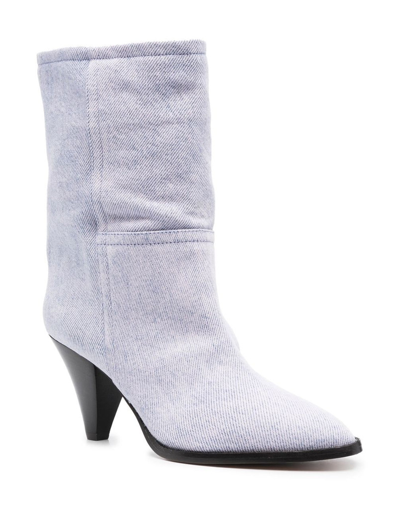 Isabel Marant 90mm pointed suede ankle boots outlook