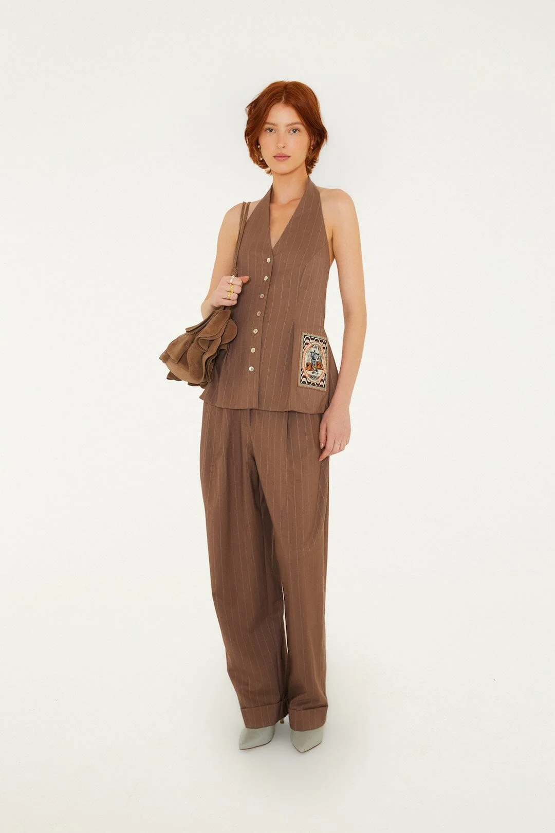 Yarn Dyed Wide Leg Pants - 1