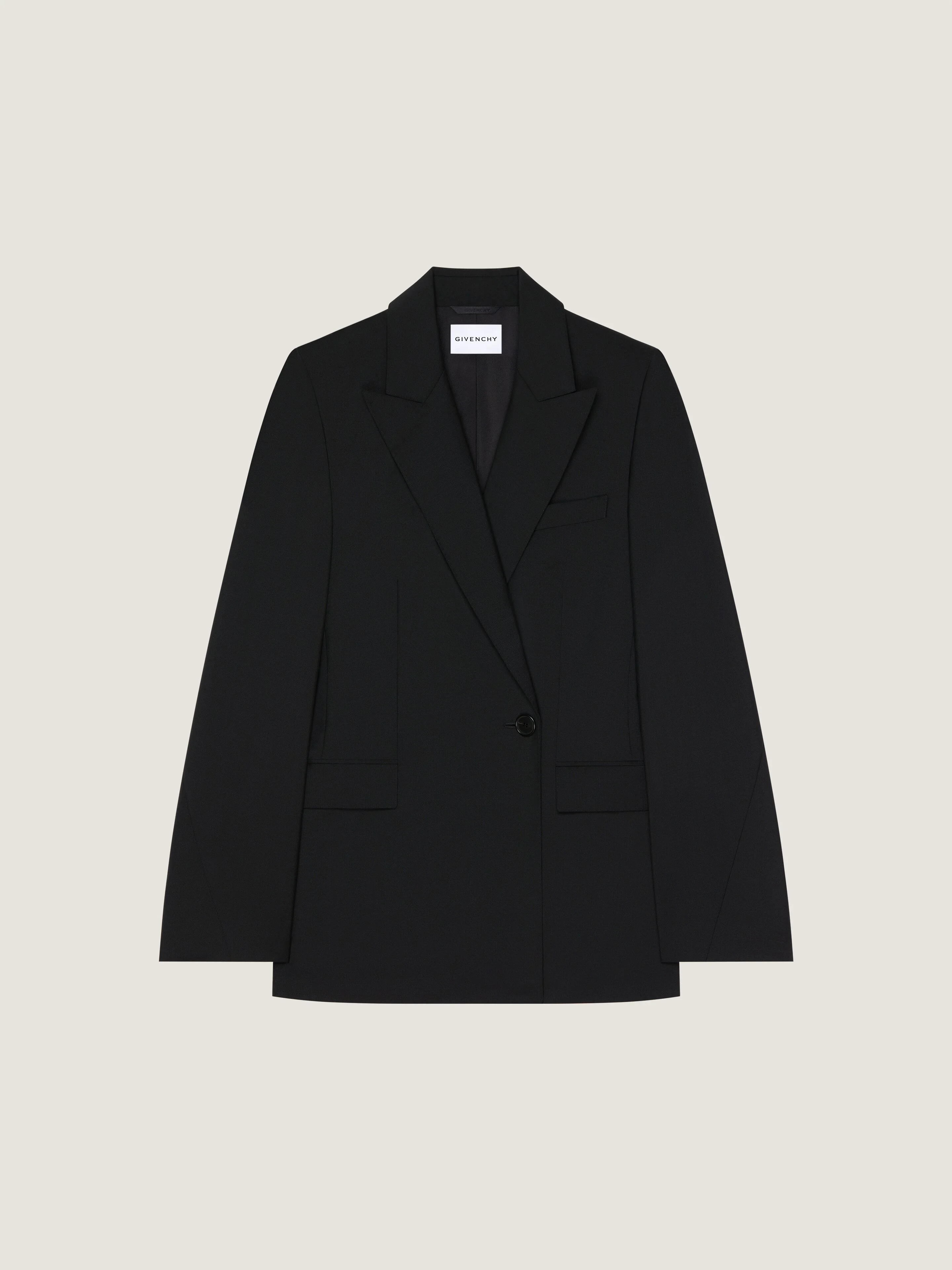 DOUBLE-BREASTED COCOON JACKET IN WOOL AND MOHAIR - 1