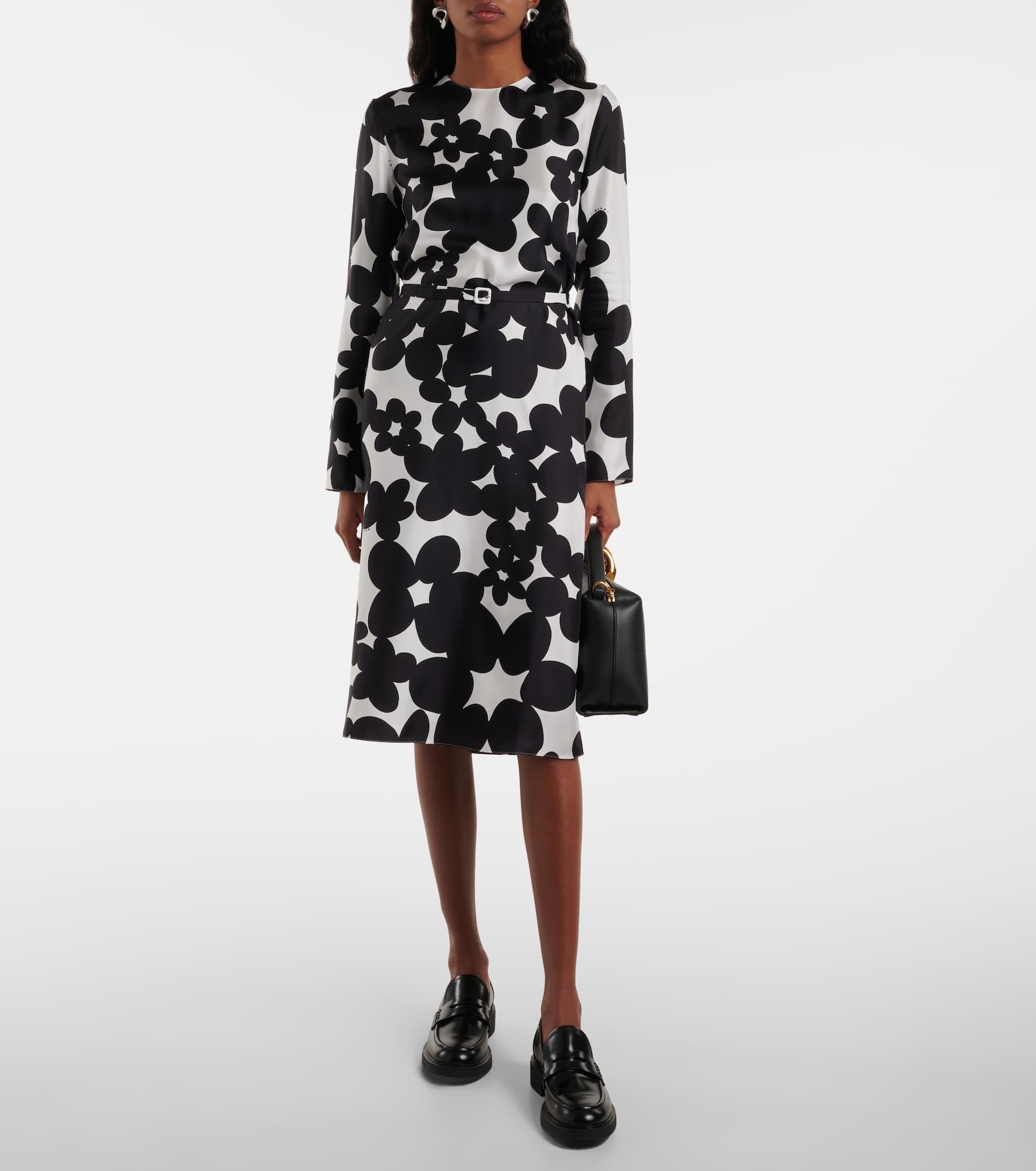 Printed silk midi dress - 2