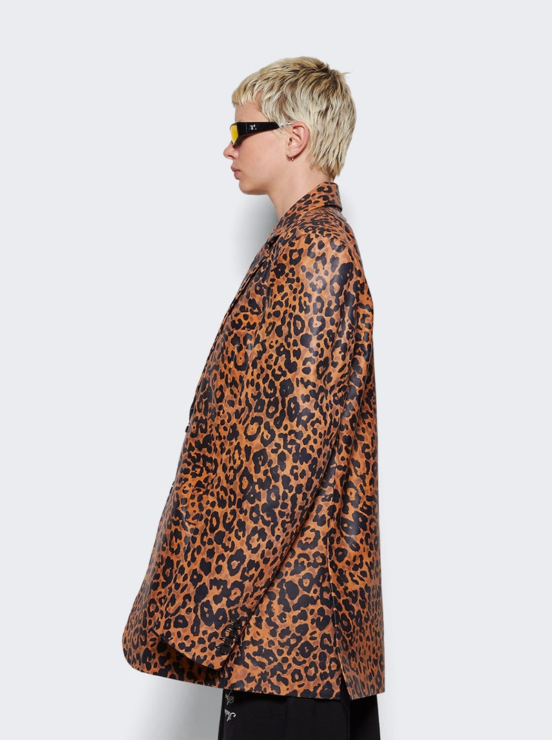 Boxy Leather Jacket Leopard 4
