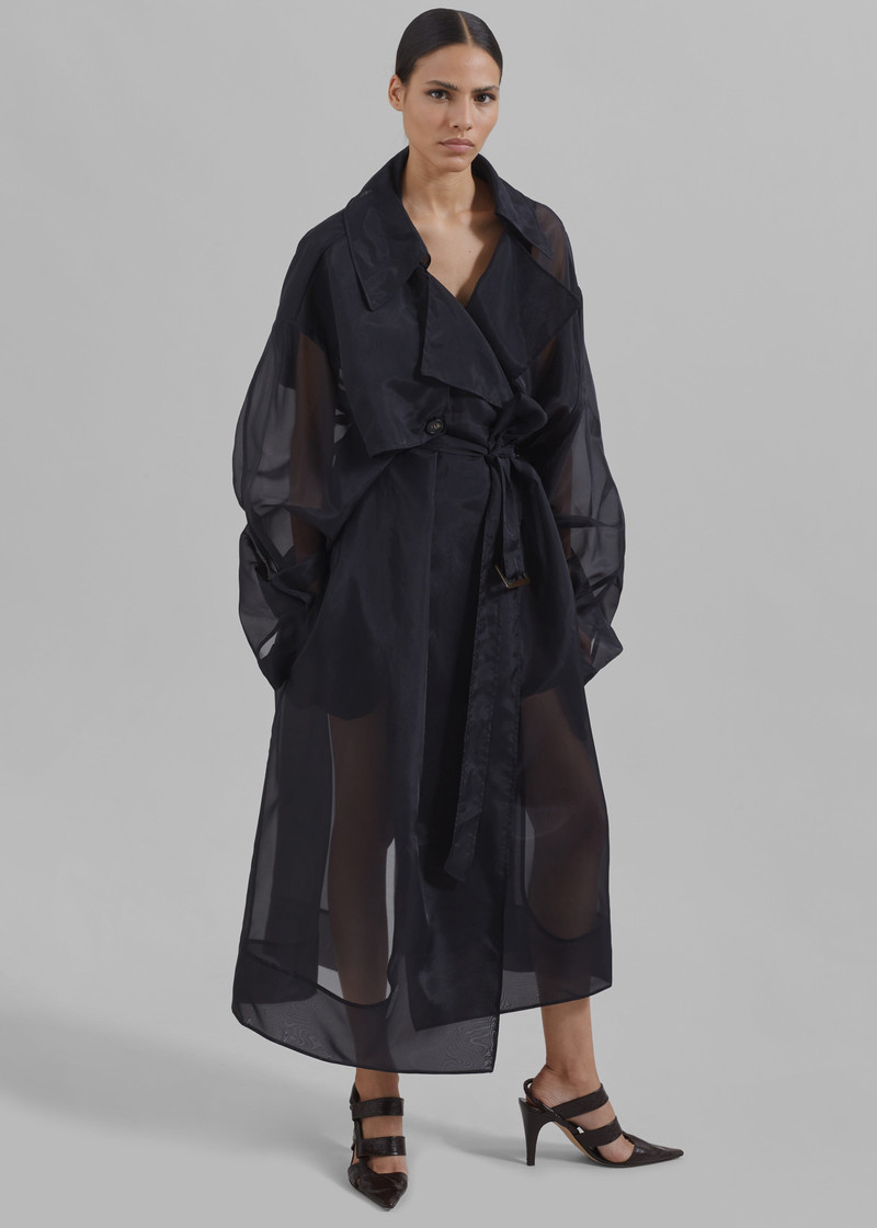 Mavis Oversized Sheer Trench - Black 3