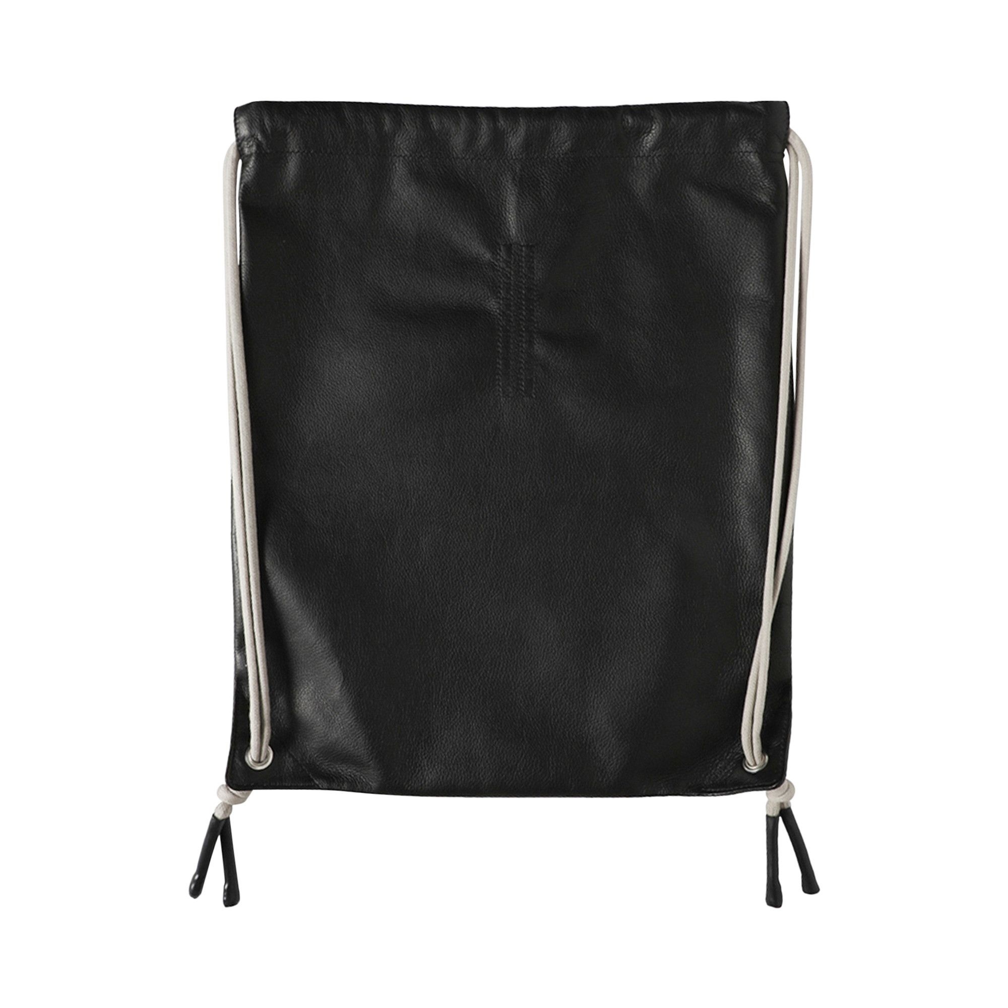 Rick Owens Leather Drawstring Backpack 'Black/Pearl' - 1