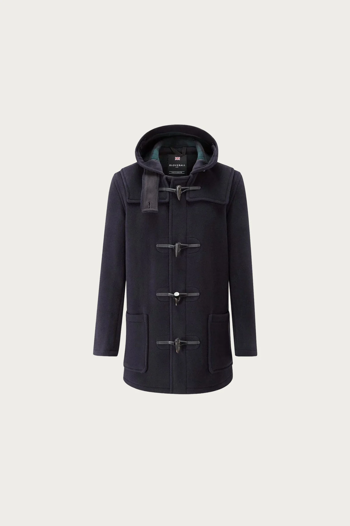 Mid-Length Morris Duffle Coat - Navy Blackwatch - 1