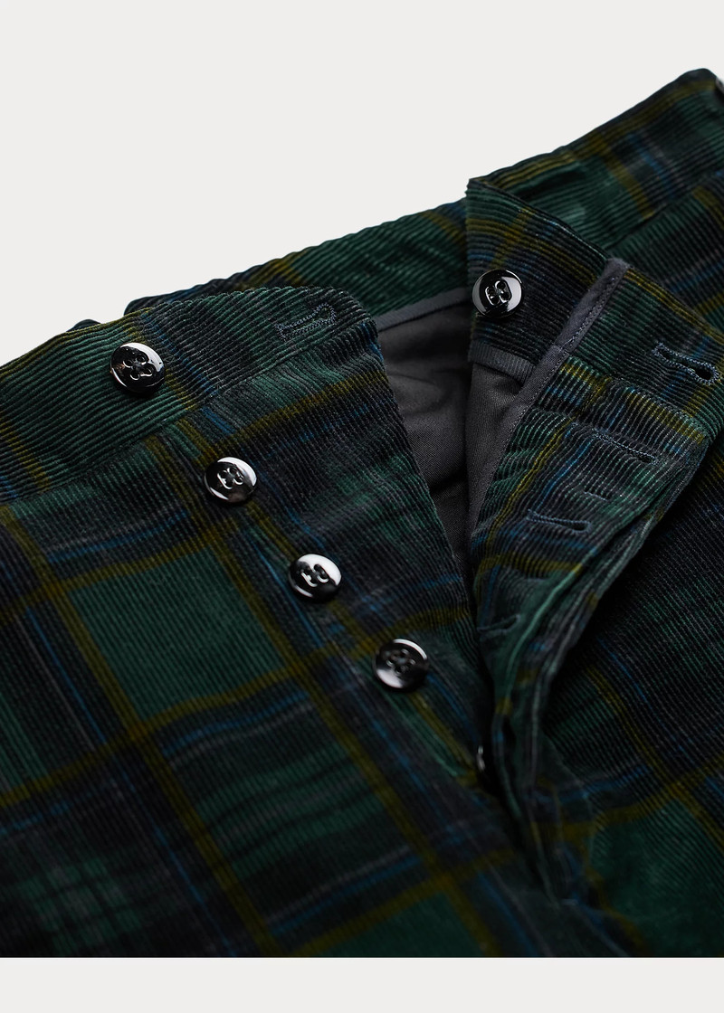 Slim Fit Plaid Corduroy Tuxedo Trouser 8