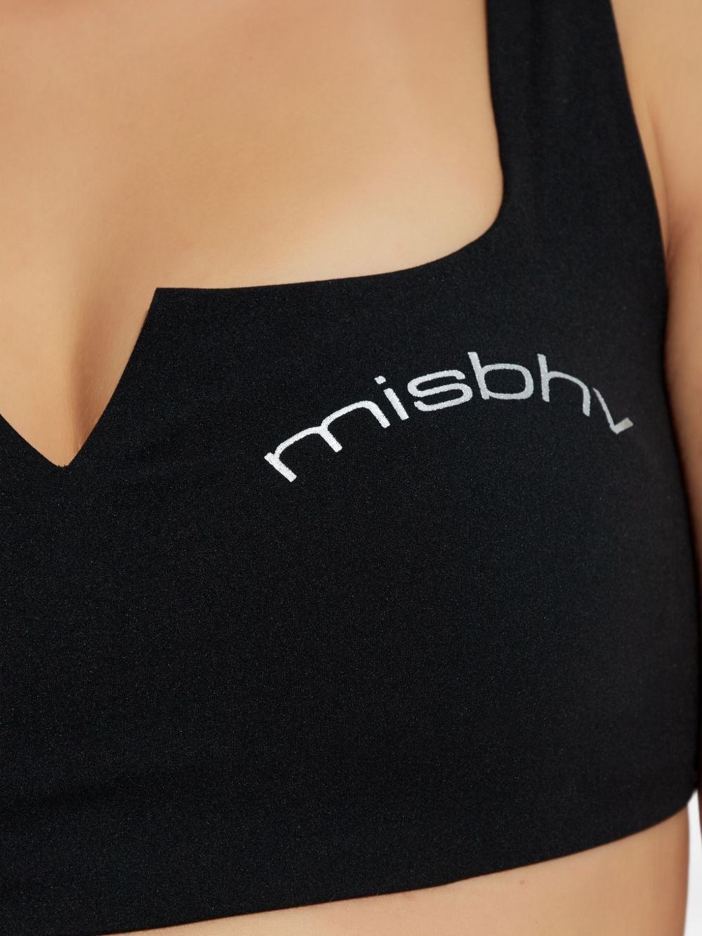 v-neck logo crop top - 5