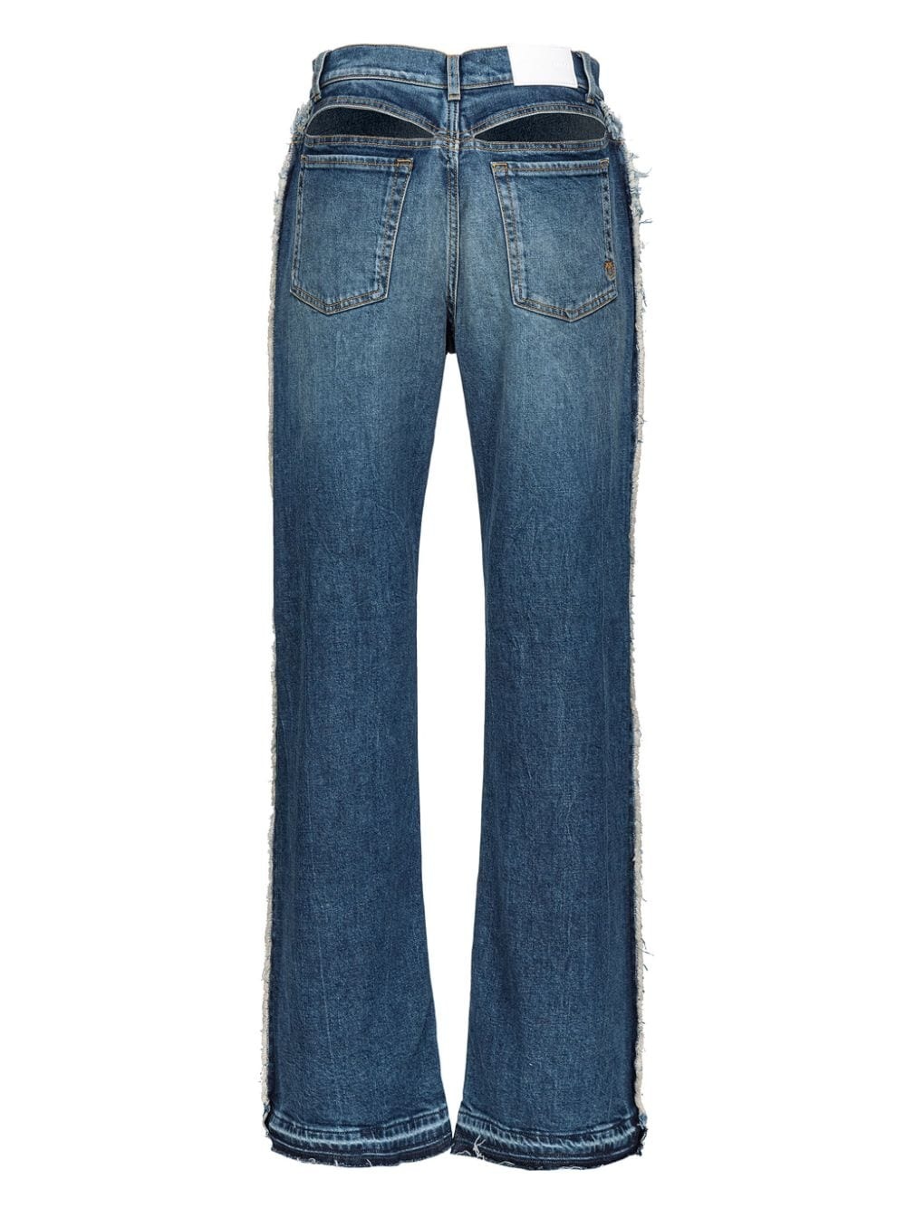 frayed-trim flared jeans - 2