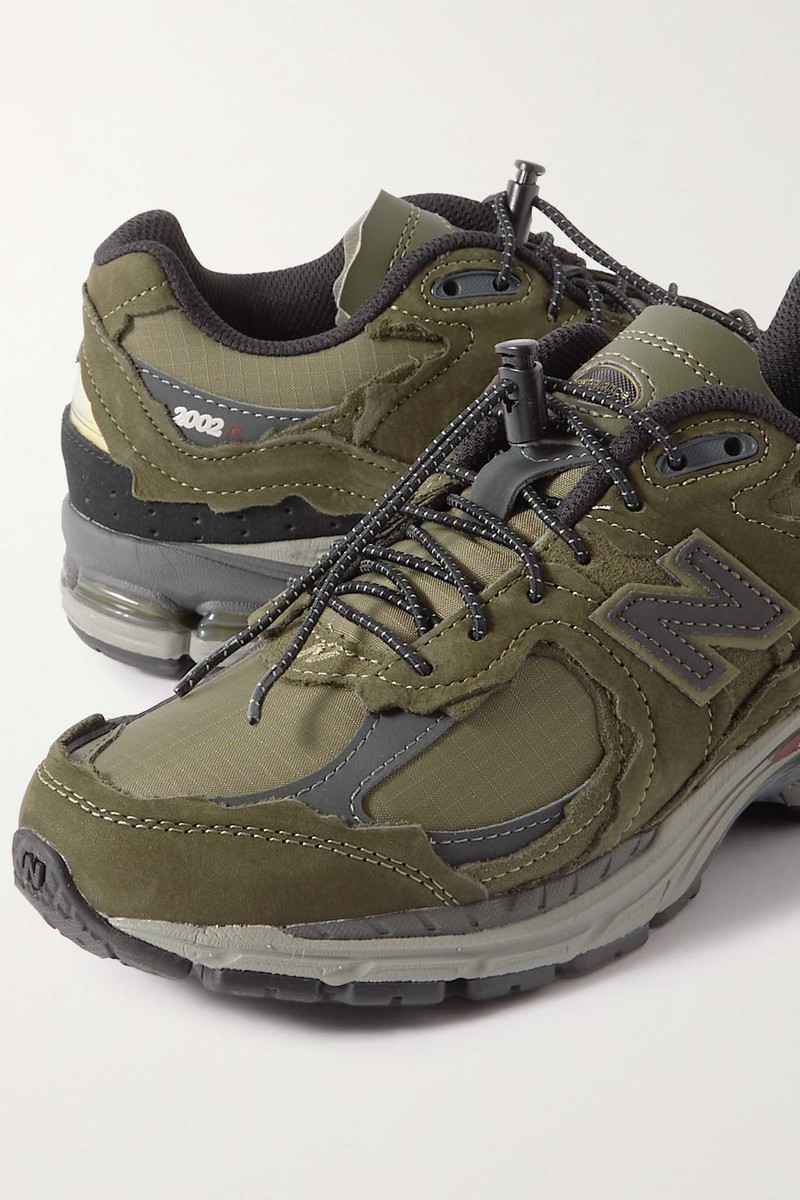 2002R leather-trimmed mesh and suede sneakers 4