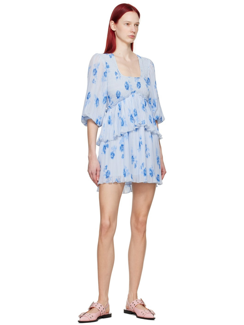 GANNI Blue Pleated Minidress outlook
