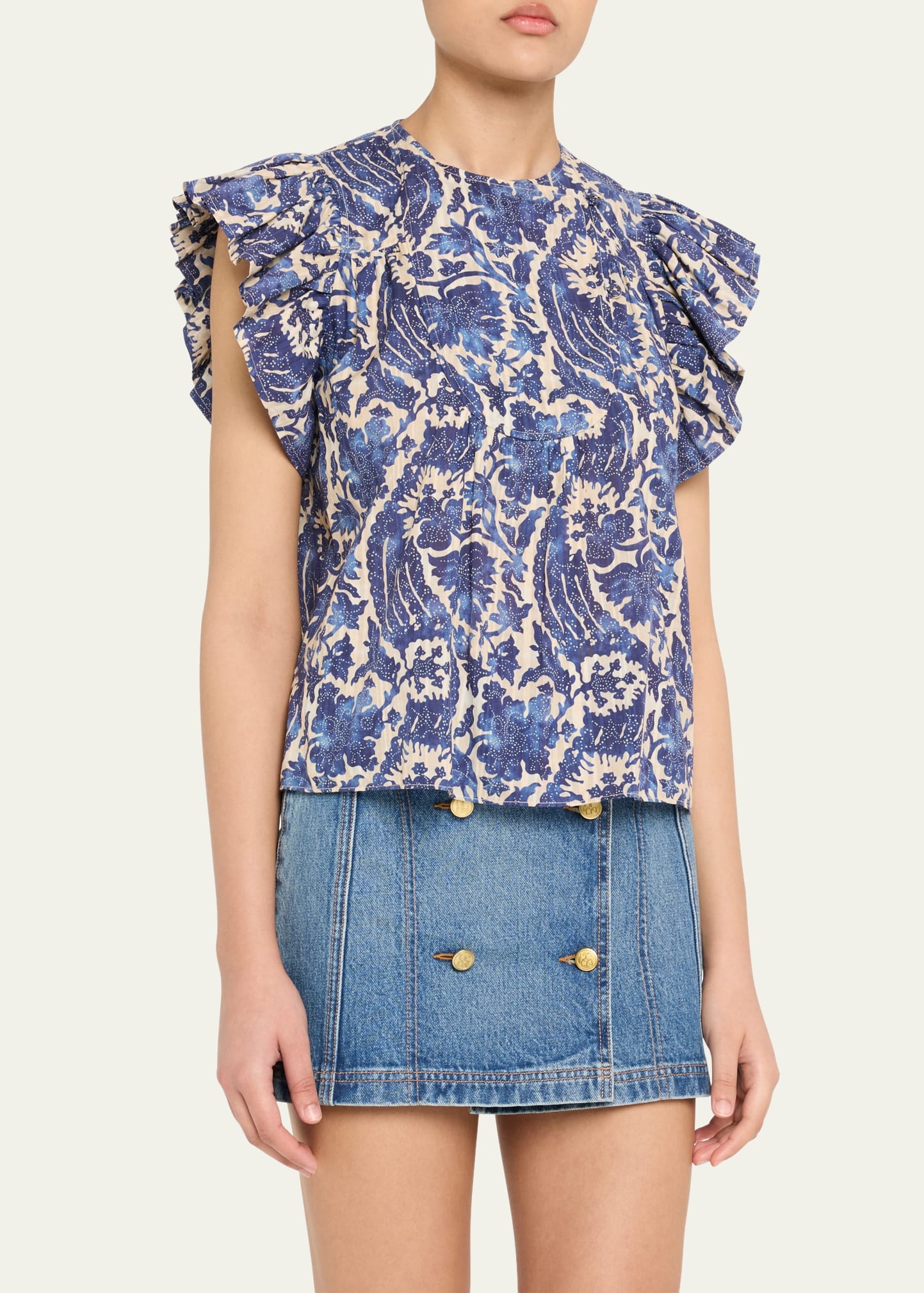 Sienna Flutter-Sleeve Blouse - 4