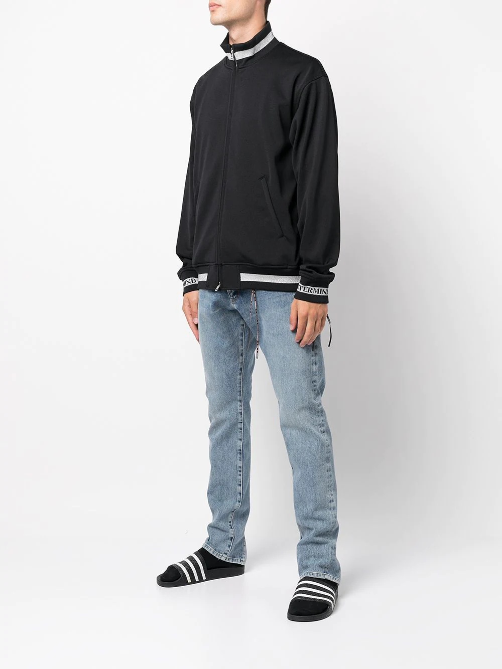 contrast-stripe bomber jacket - 3