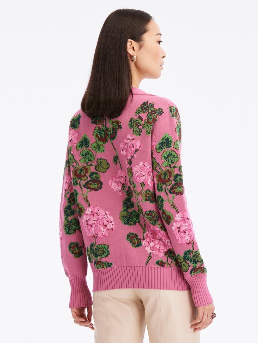 GERANIUM JACQUARD CARDIGAN - 3