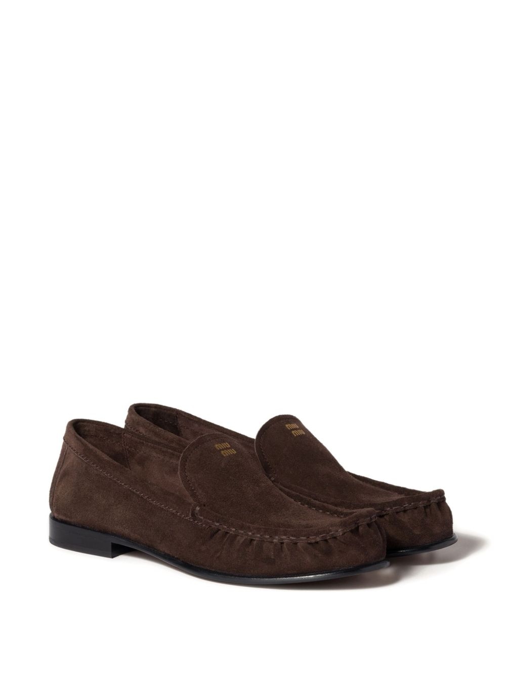 logo-print suede loafers - 2