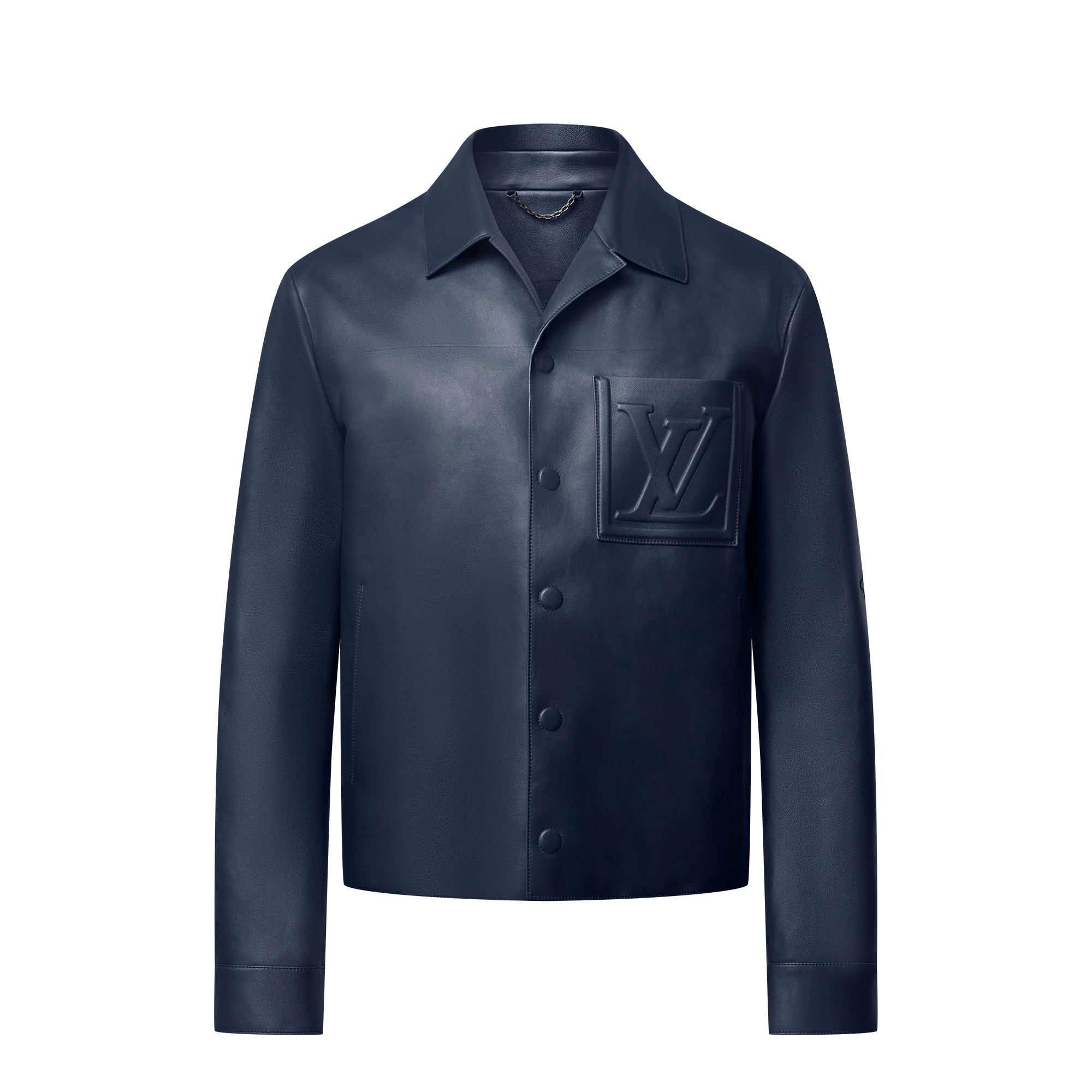 Chic Leather Blouson With 3D Details - 1