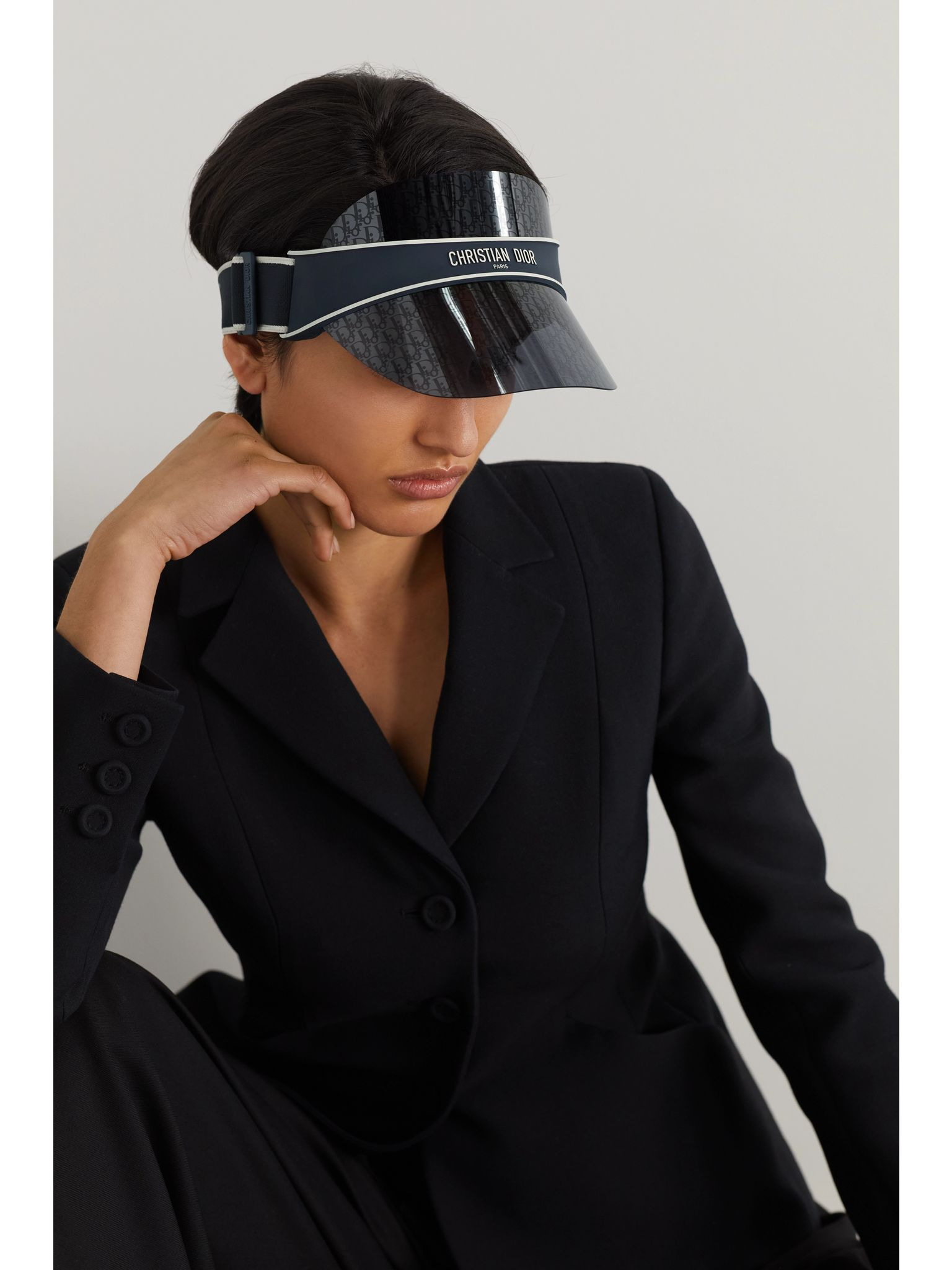 DiorClub V1U Perspex and cotton-blend jacquard visor Blue - 2