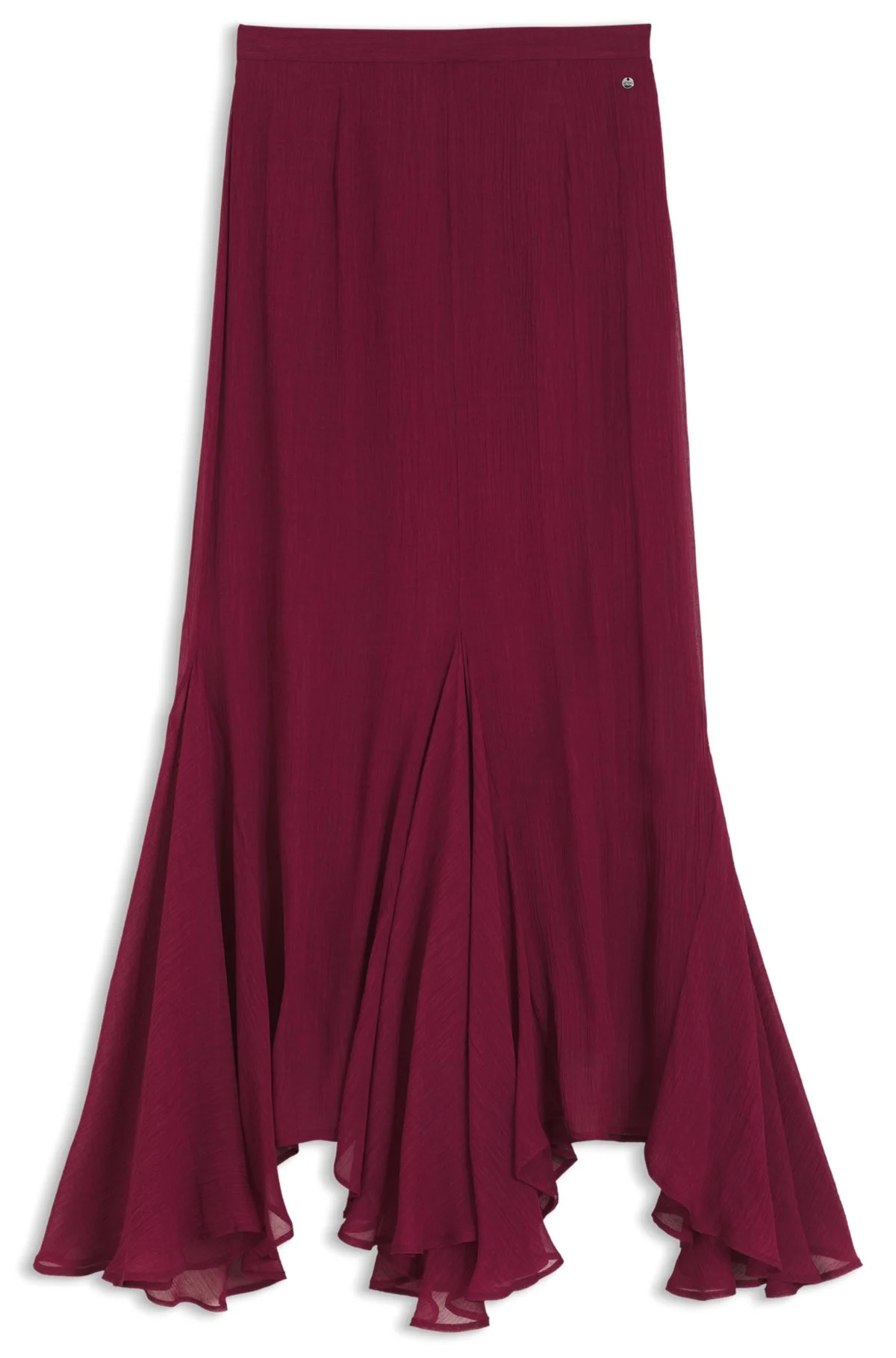 MIDI SKIRT WITH ASYMMETRIC HEMLINE - 1