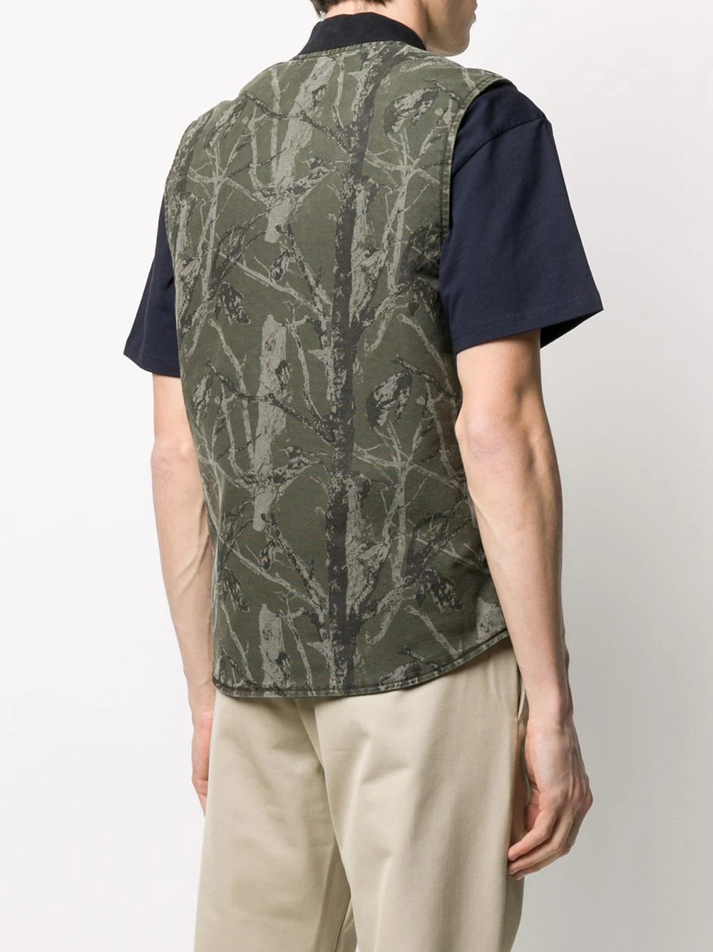 camouflage print zipped vest - 4