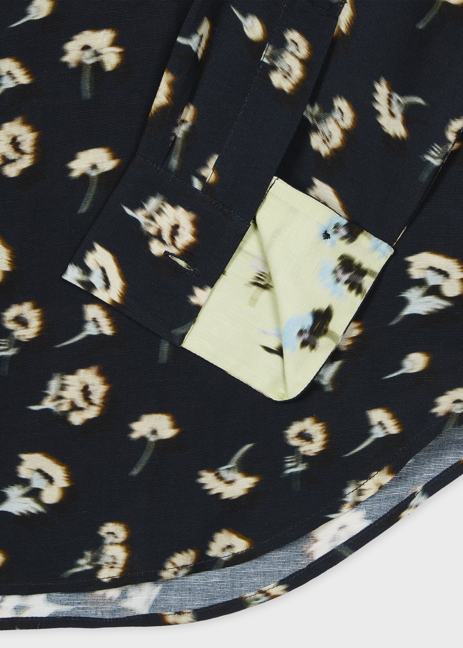 Navy 'Shadow Floral' Print Viscose-Linen Shirt - 2