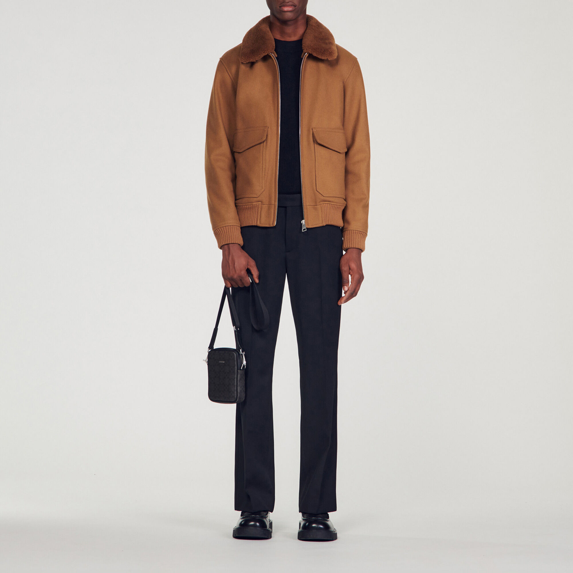 AVIATOR JACKET WITH SHEEPSKIN COLLAR - 2