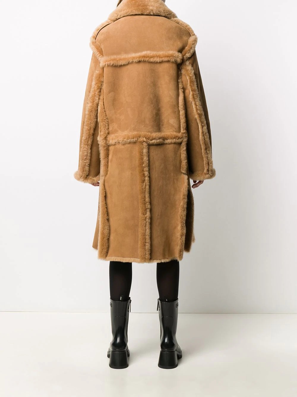 oversized shearling coat - 4