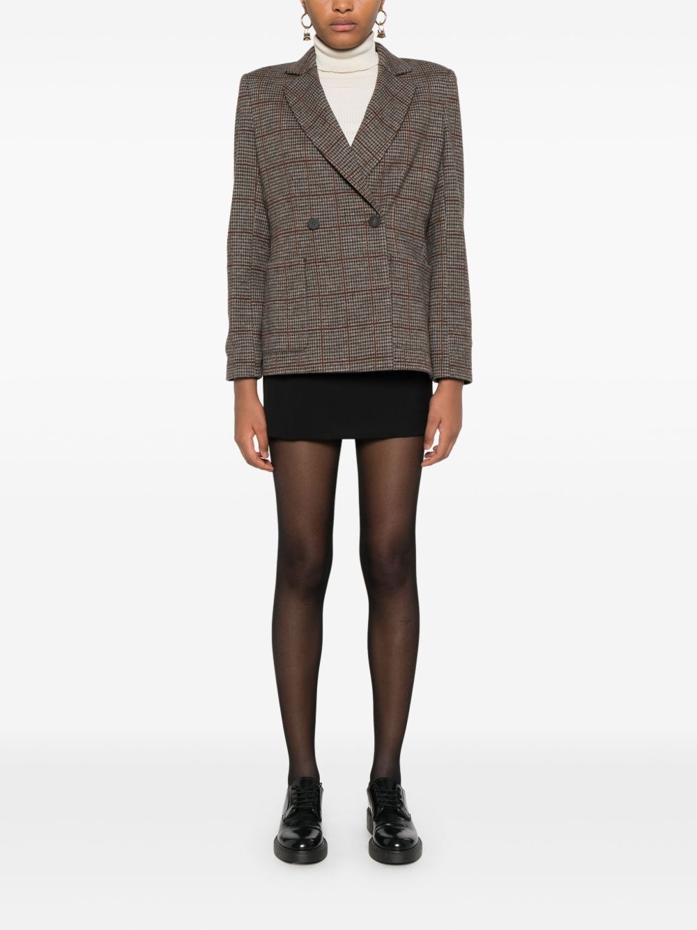 houndstooth-patterned blazer - 2