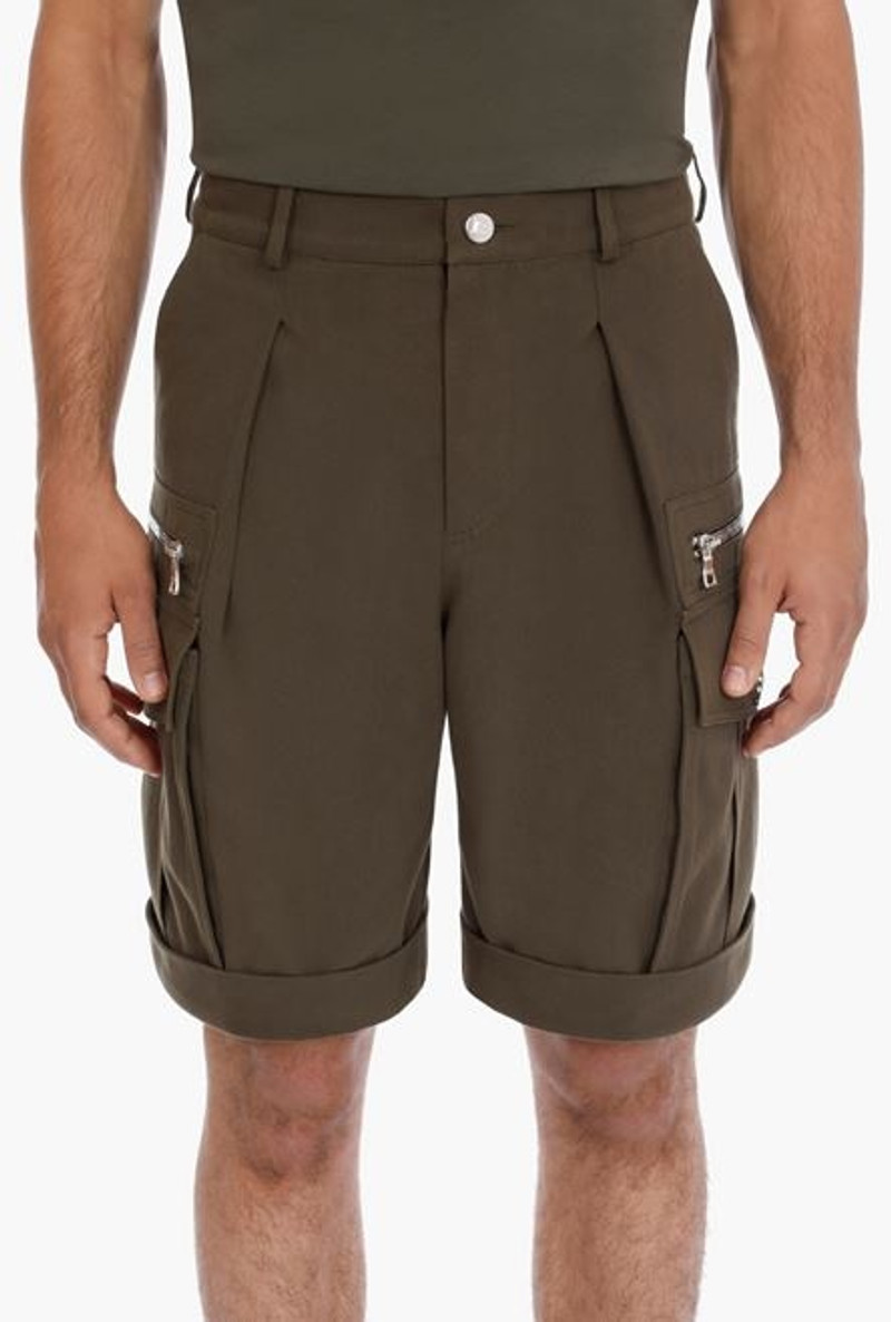 Khaki cotton cargo Bermuda shorts 5