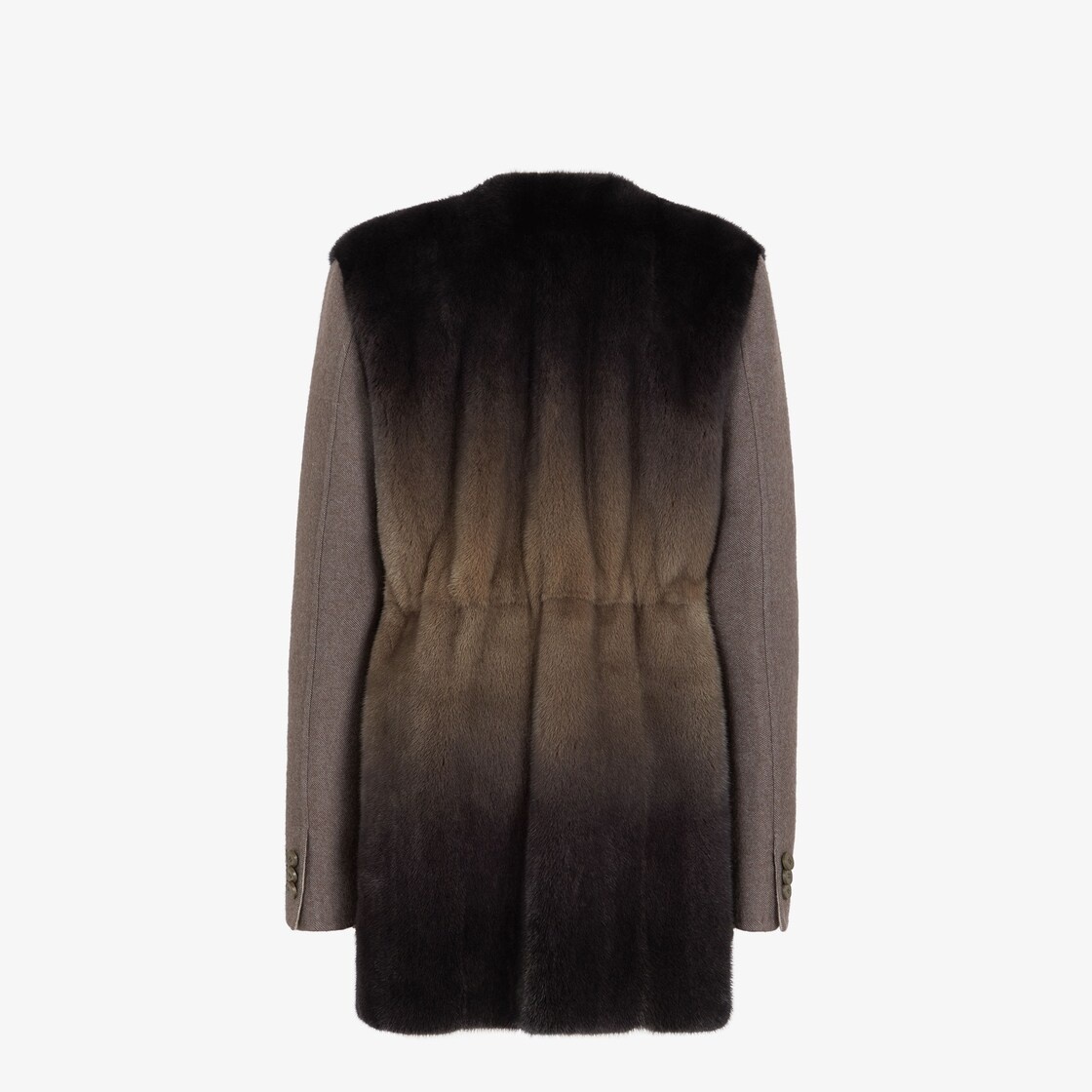 Brown graduated-effect mink jacket - 2