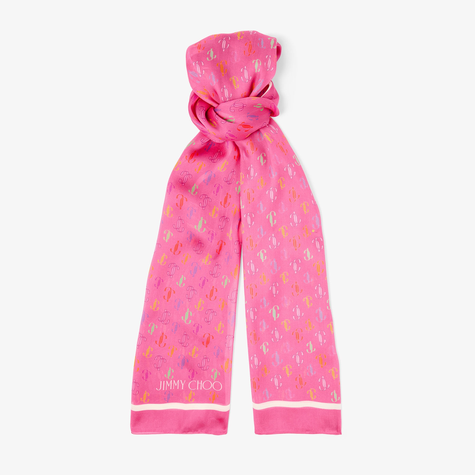 Doris
Fuchsia Silk Monogram Scarf - 1