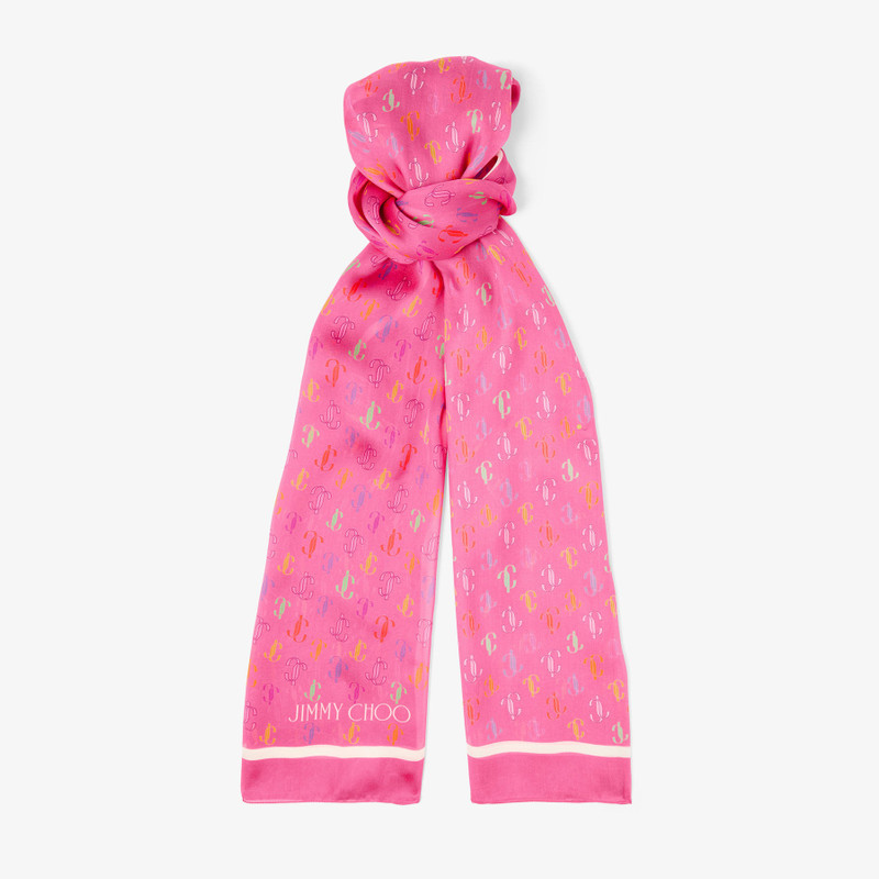 Doris
Fuchsia Silk Monogram Scarf 1