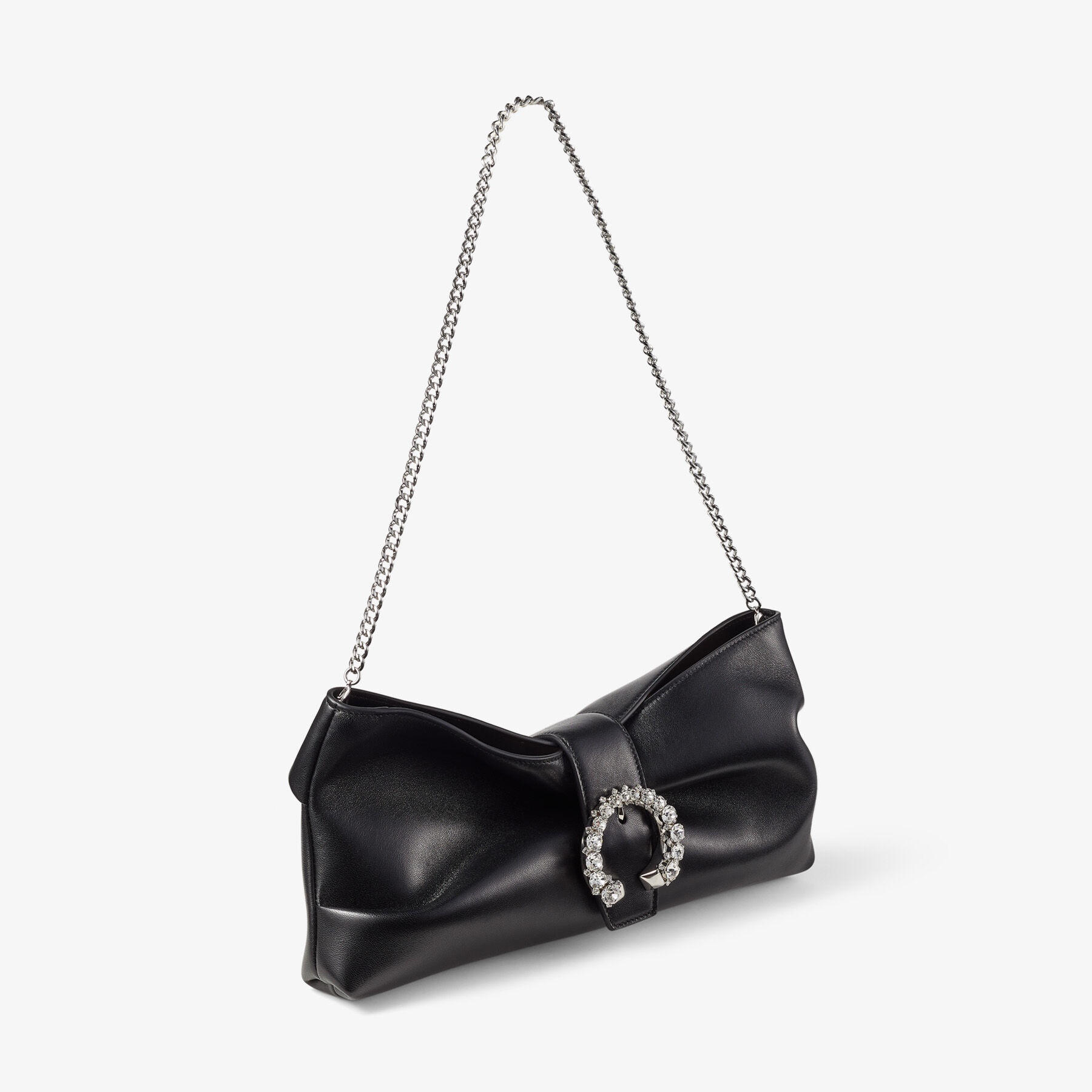 Madeline Soft Clutch
Black Nappa Clutch Bag with Crystal Buckle - 3