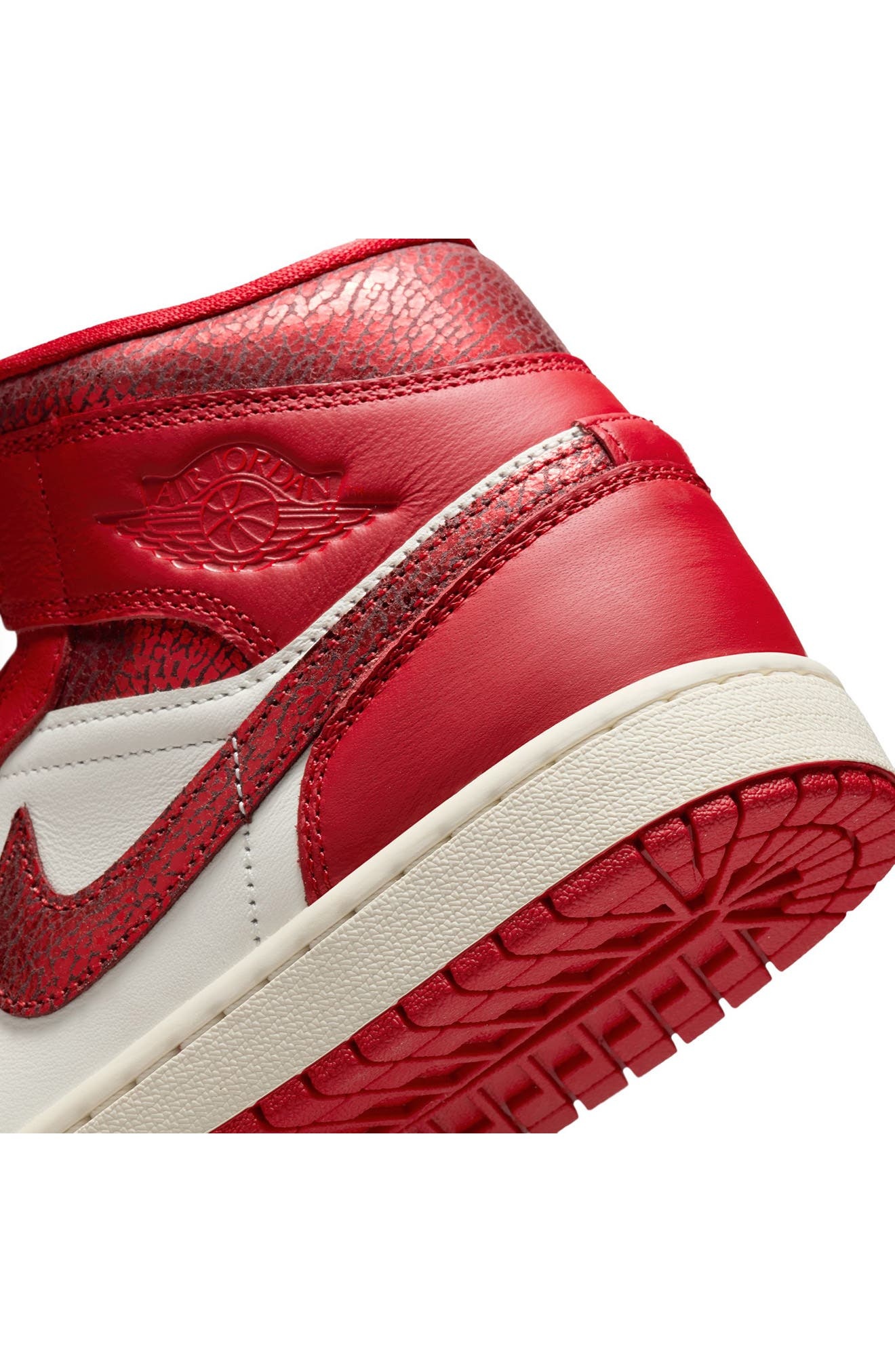 Air Jordan 1 Mid SE Basketball Sneaker in Sail/Varsity Red/Team Red at Nordstrom - 7