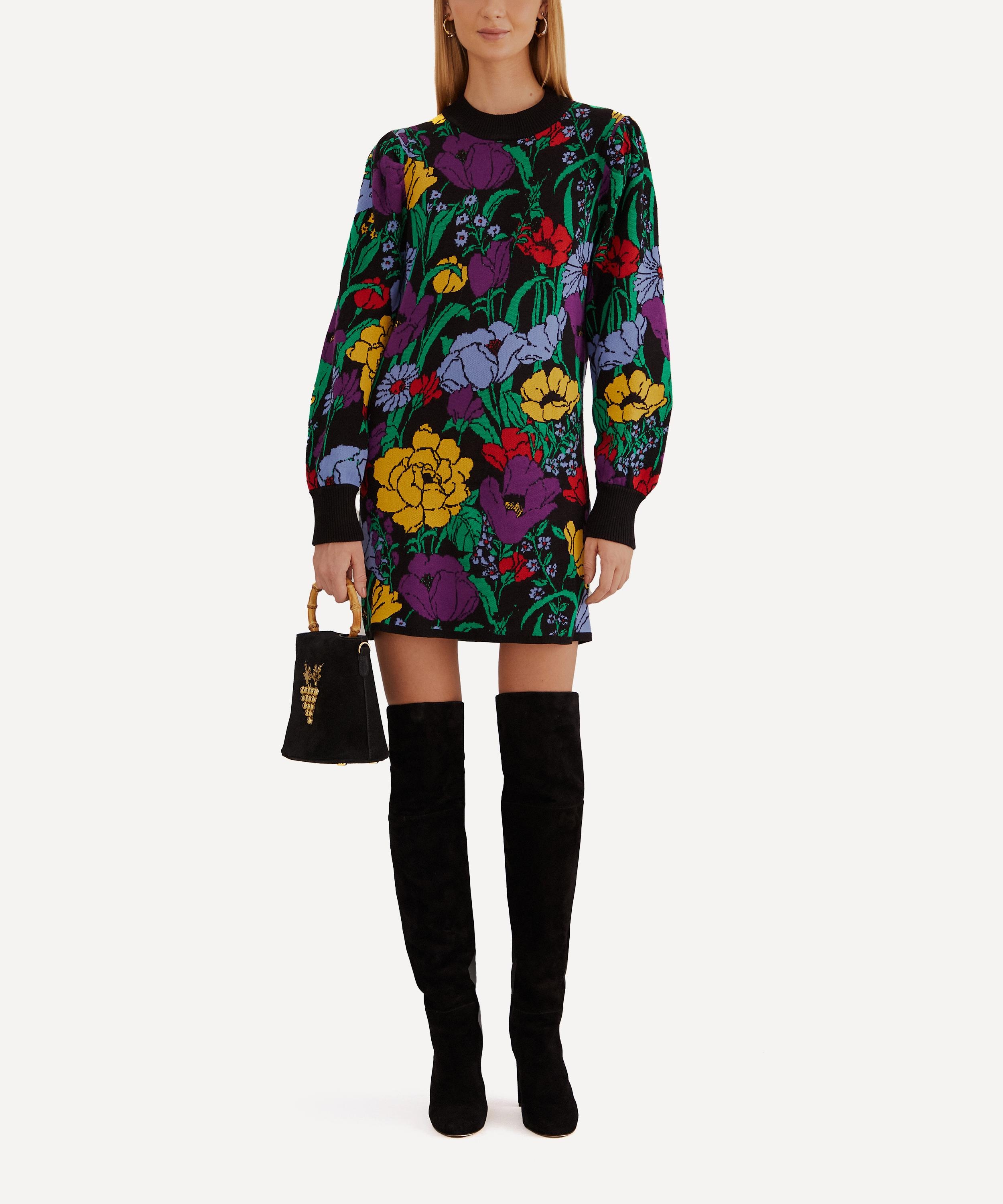 Black Bucolic Garden Sweater Dress - 2