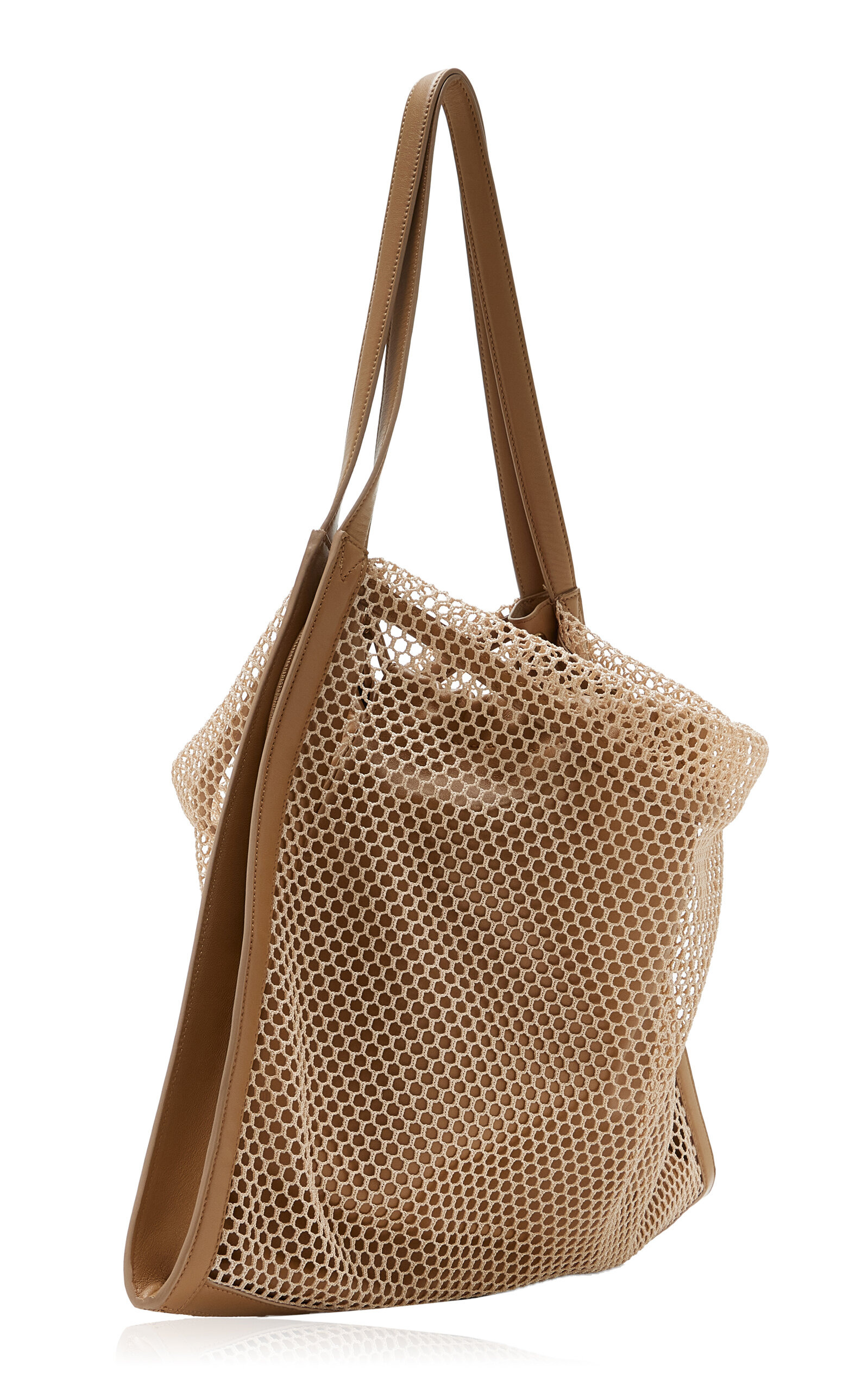 Netted Cotton Tote Bag brown - 3