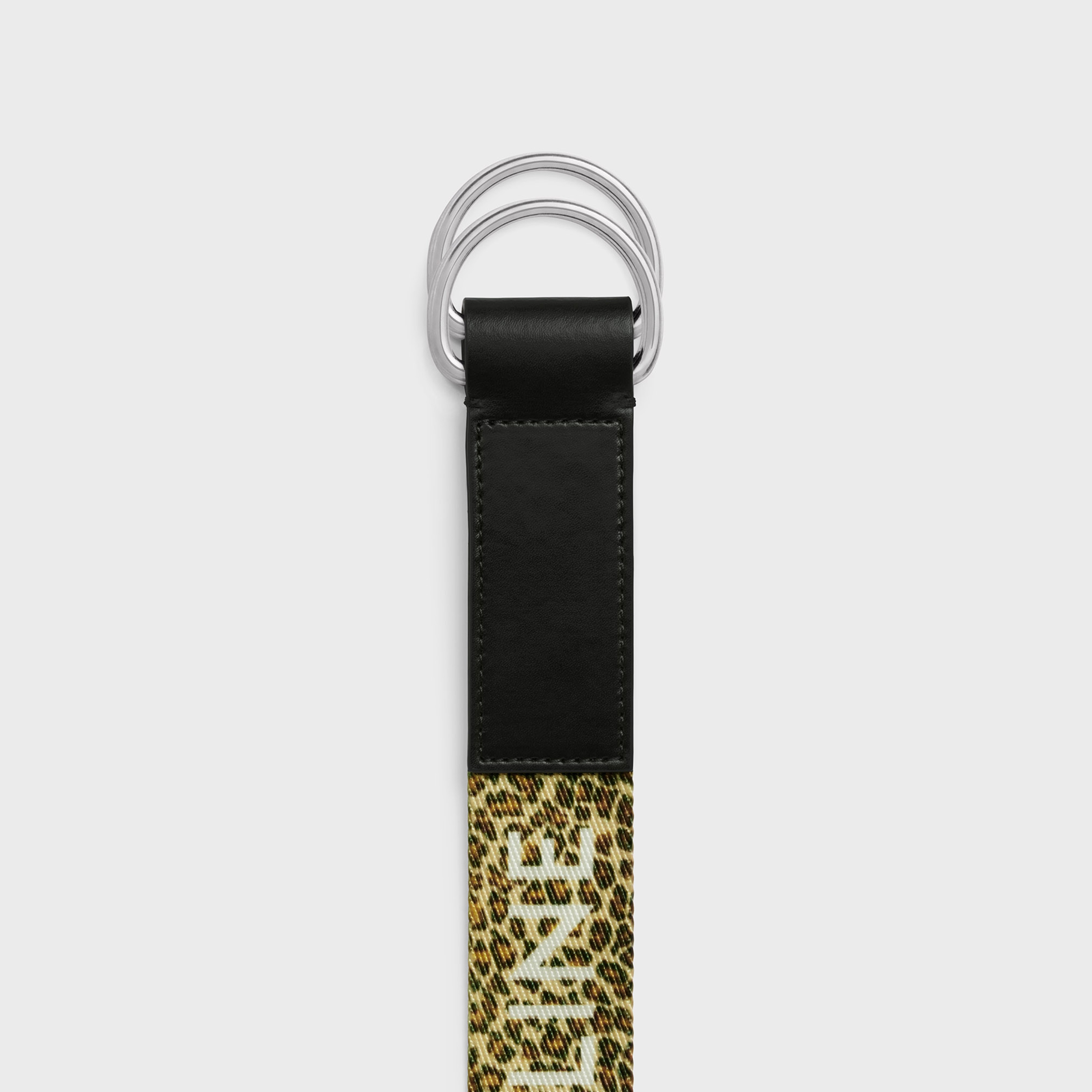MEDIUM DOUBLE RING BELT in TEXTILE WITH CELINE PRINT AND CALFSKIN - 2