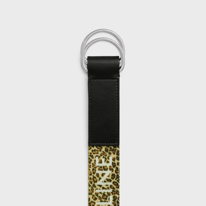CELINE MEDIUM DOUBLE RING BELT in TEXTILE WITH CELINE PRINT AND CALFSKIN outlook