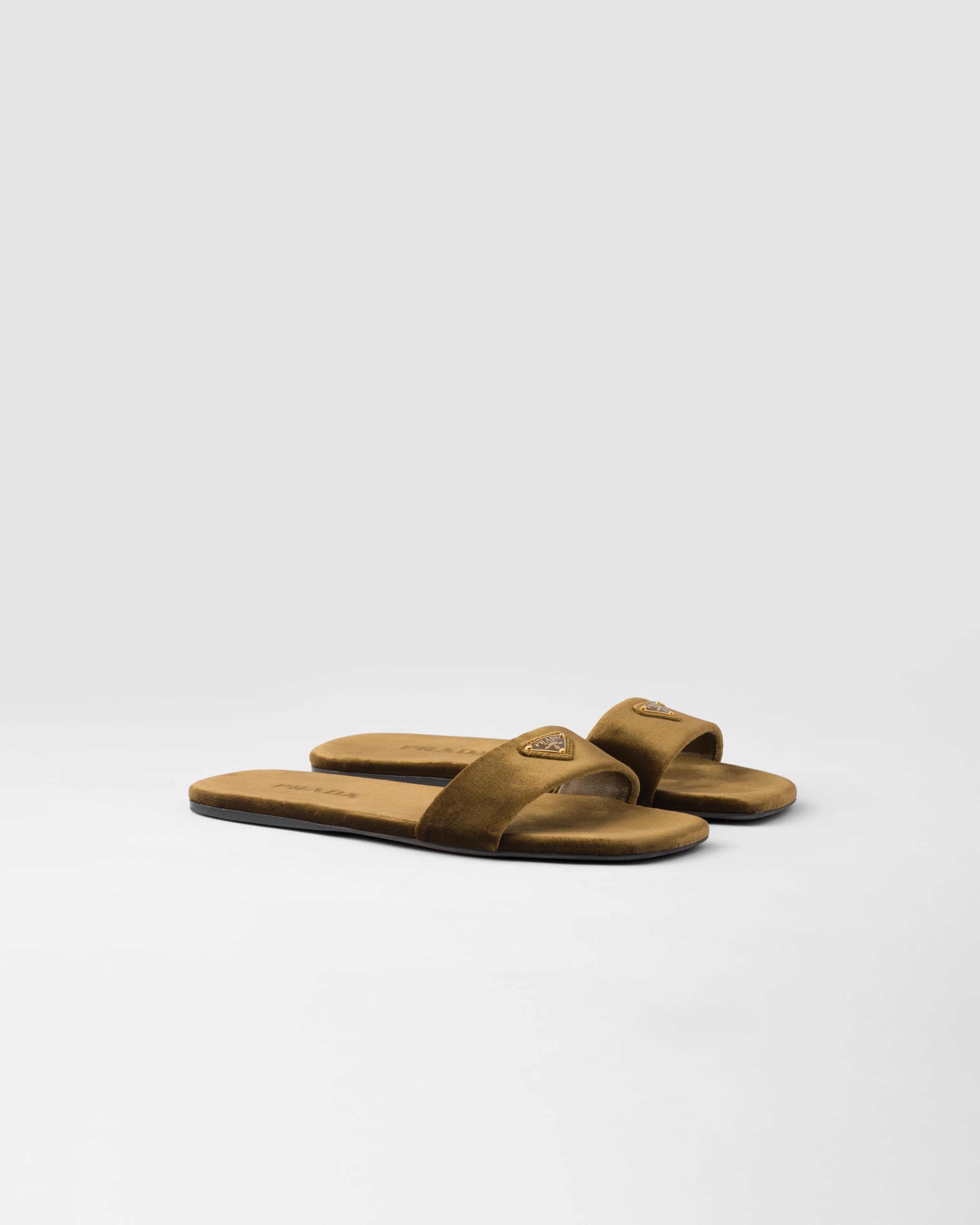 Flat velvet slides - 1