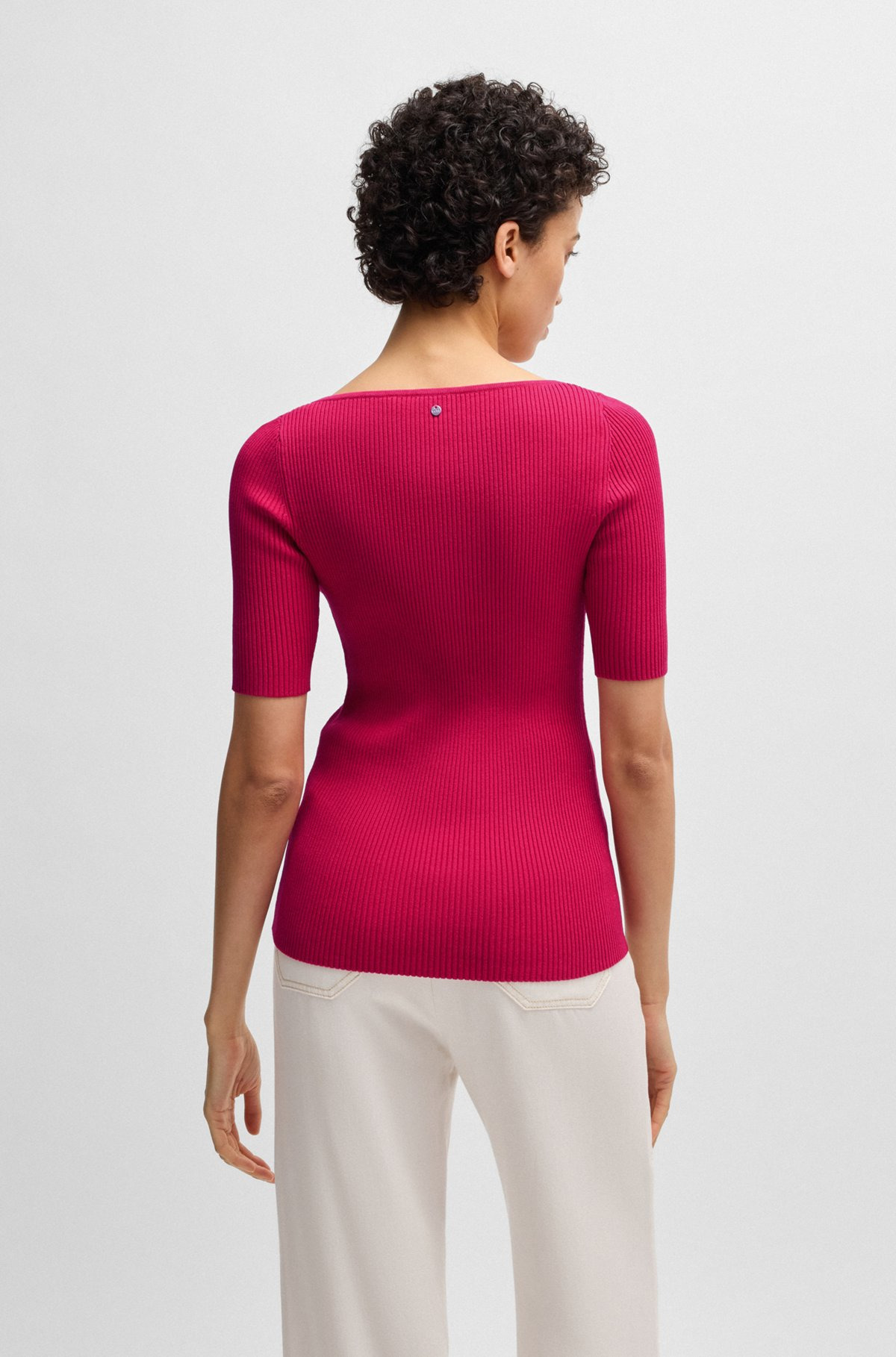 KNITTED SWEATER WITH V NECKLINE IN SLIM FIT - 4
