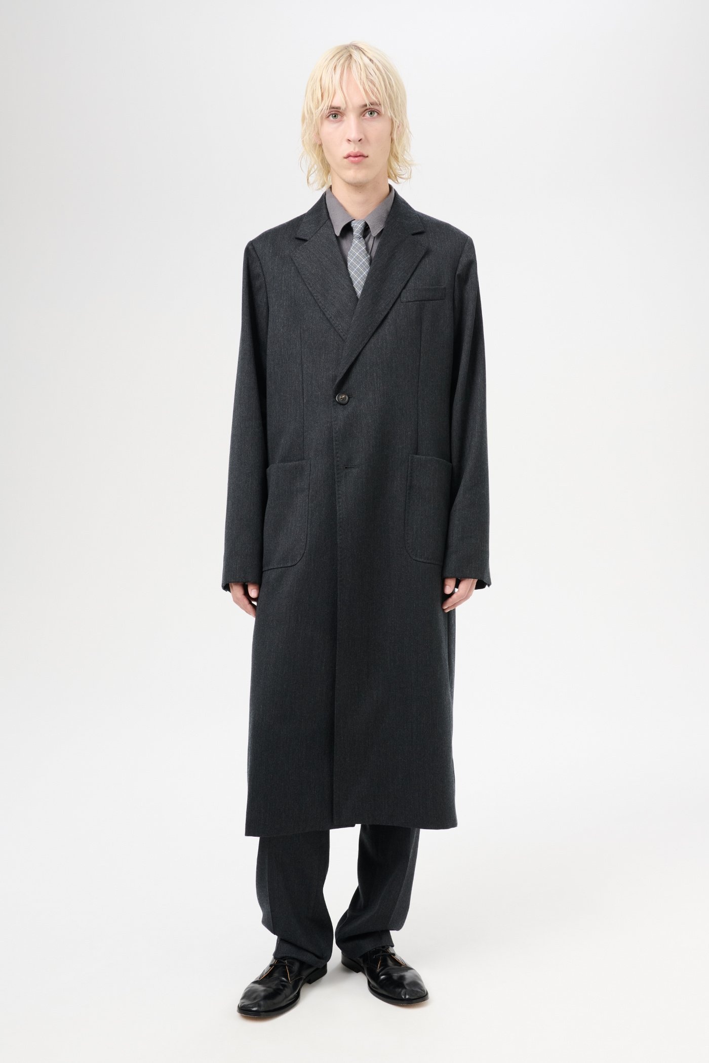 Robe Overcoat Premium Charcoal Office Wool - 2