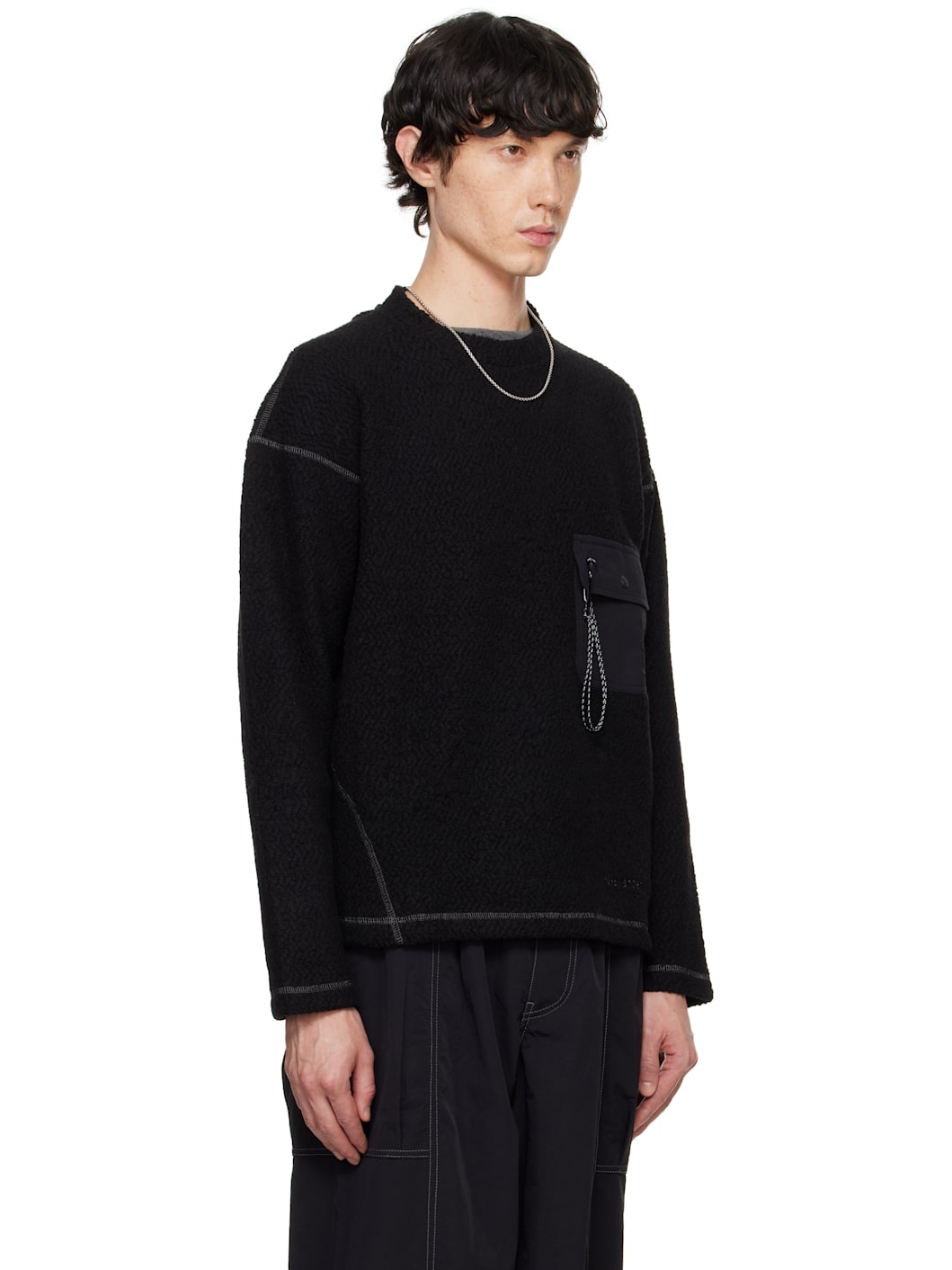 Black Re Wool JQ Crewneck Sweater - 2