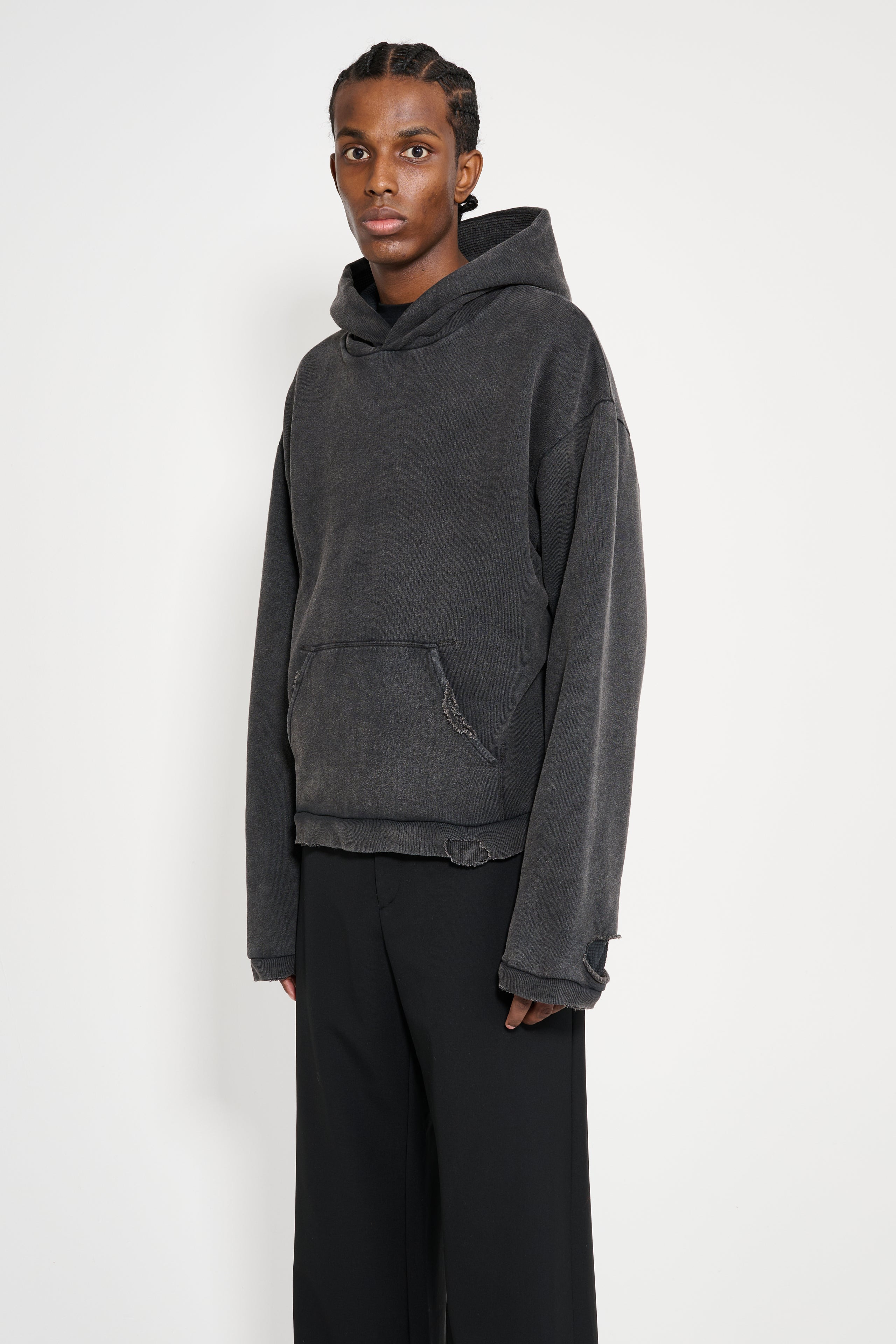 STOCKHOLM SURFBOARD CLUB HEAVYWEIGHT LINED HOODIE MOUNTAIN GREY - 2