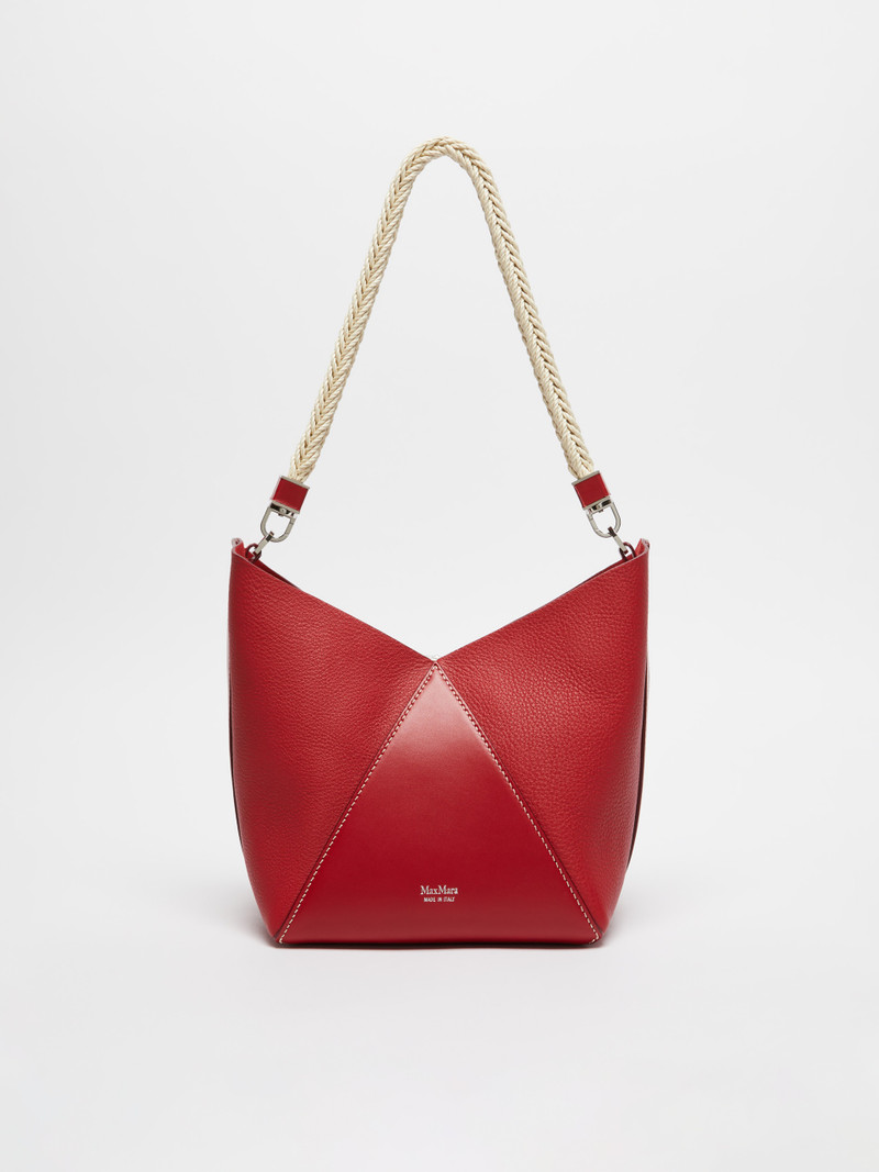 MMBUCKETSROPE Small leather bucket bag with rope handle detail 1