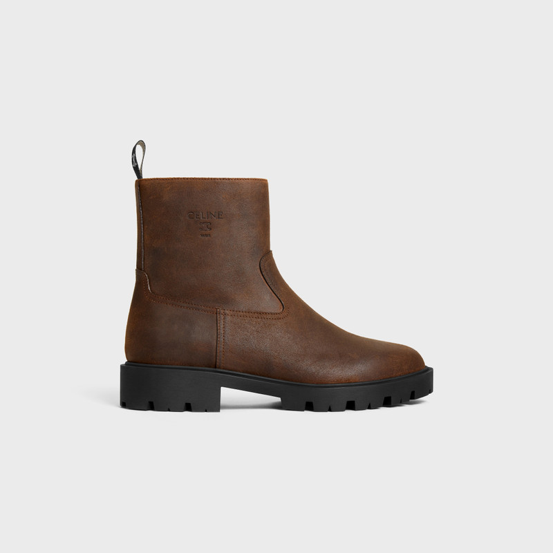 MARGARET - ZIPPED BOOT IN WAXED SUEDE CALFSKIN 1