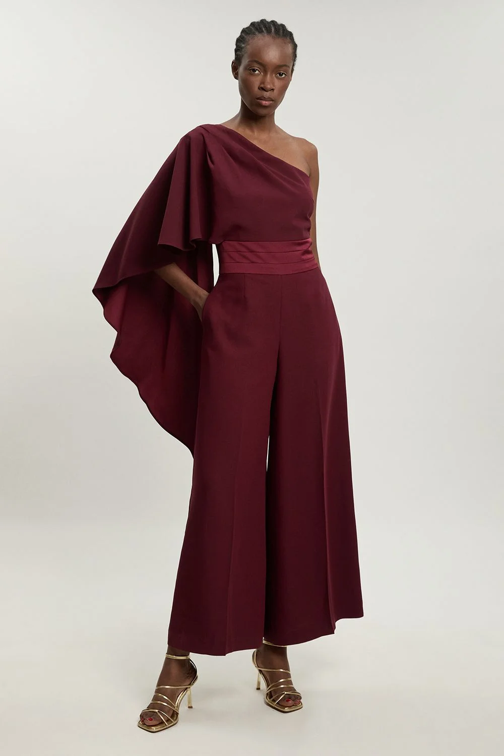 Satin Back Crepe Tailored Jumpsuit - 1