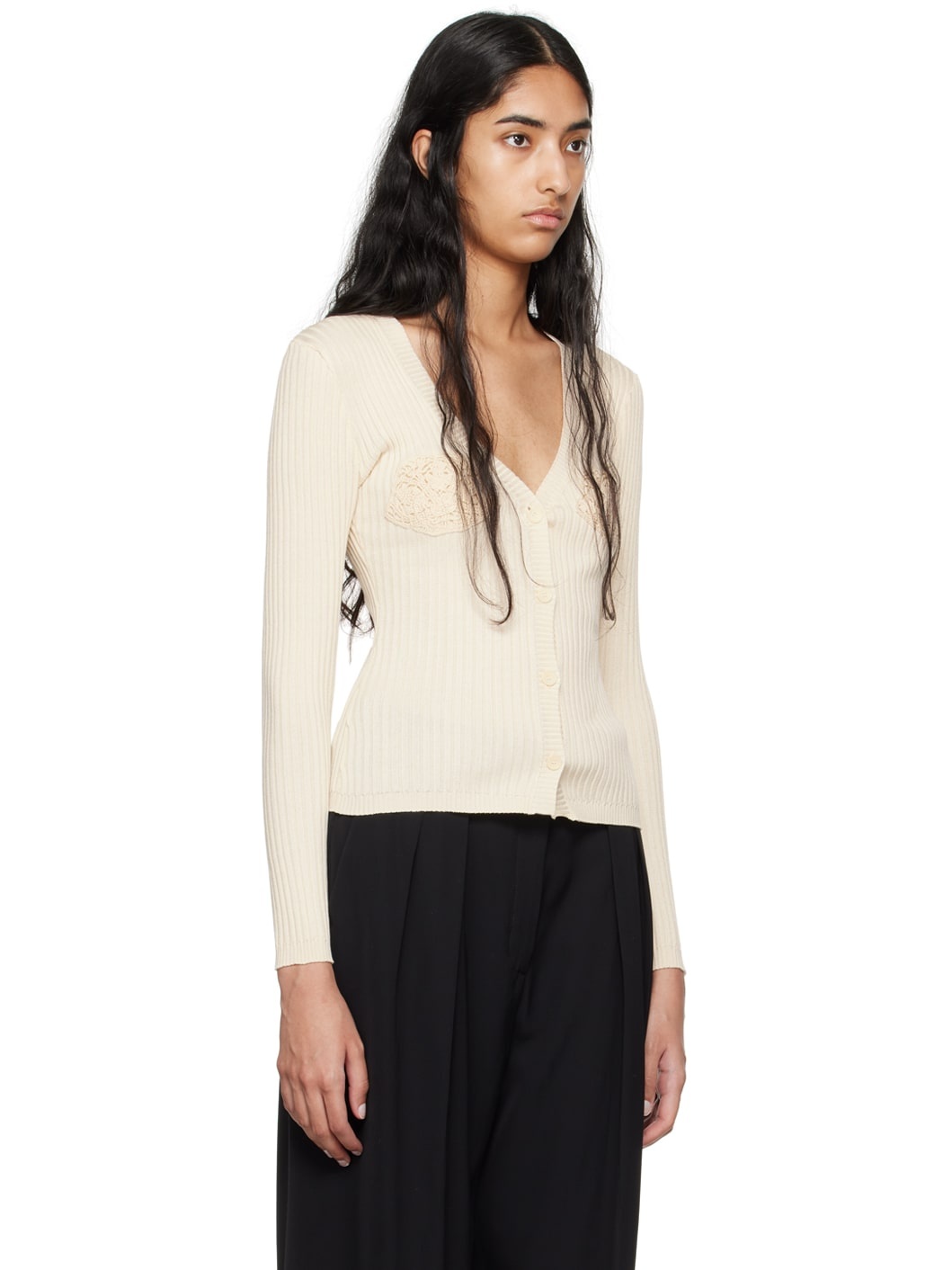 Off-White Crochet Bra Cardigan - 2