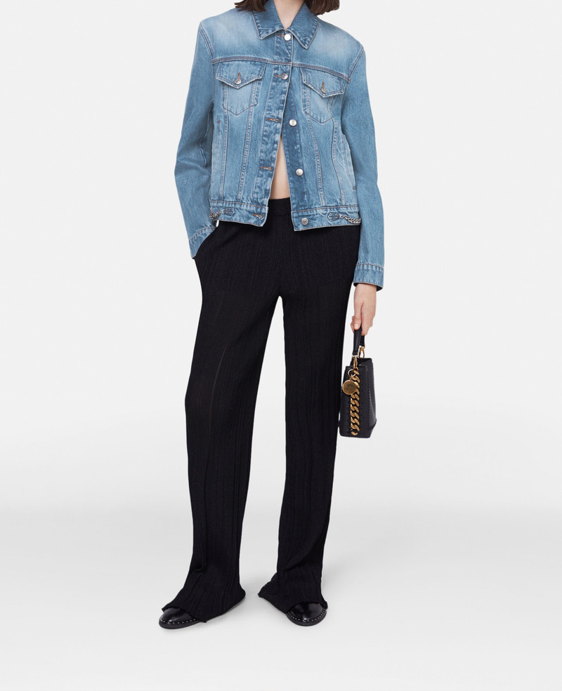 Stella McCartney Falabella Chain Light Wash Denim Jacket outlook
