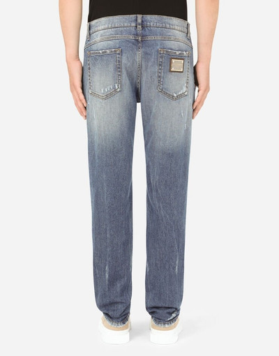 Dolce & Gabbana Regular-fit stretch jeans with small rips outlook