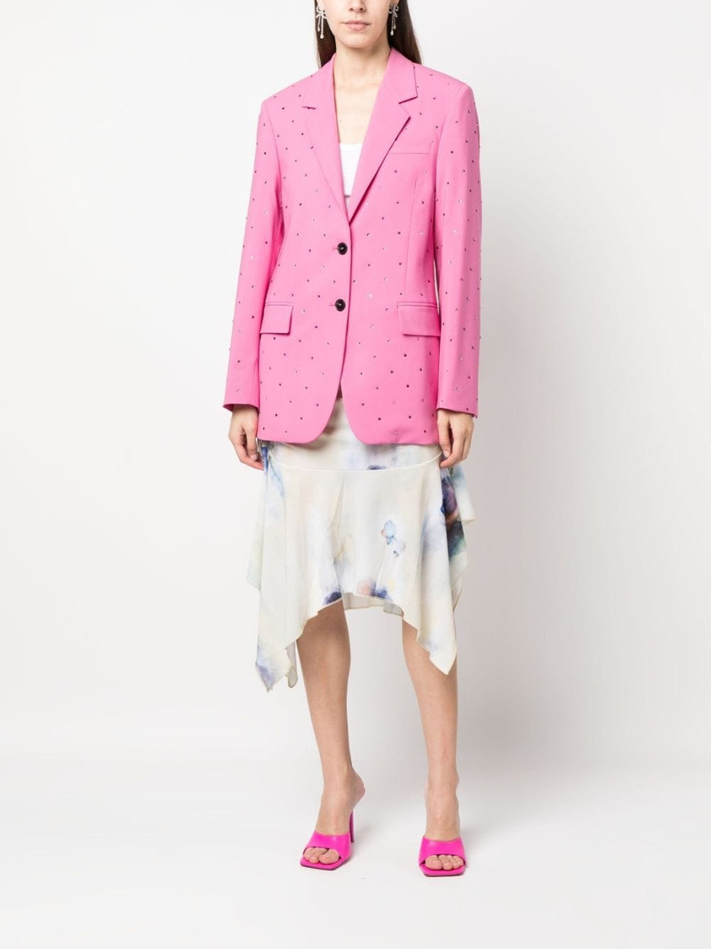MSGM crystal-embellished single-breasted blazer outlook